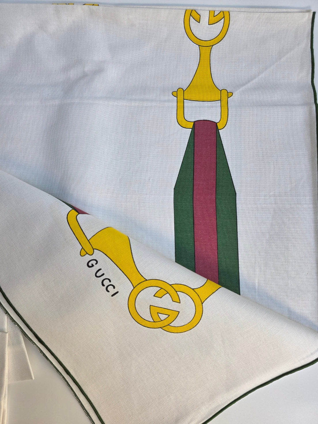 Set Rettangolare Tovaglia con 8 tovaglioli “Nastro Ginori”, anni '70