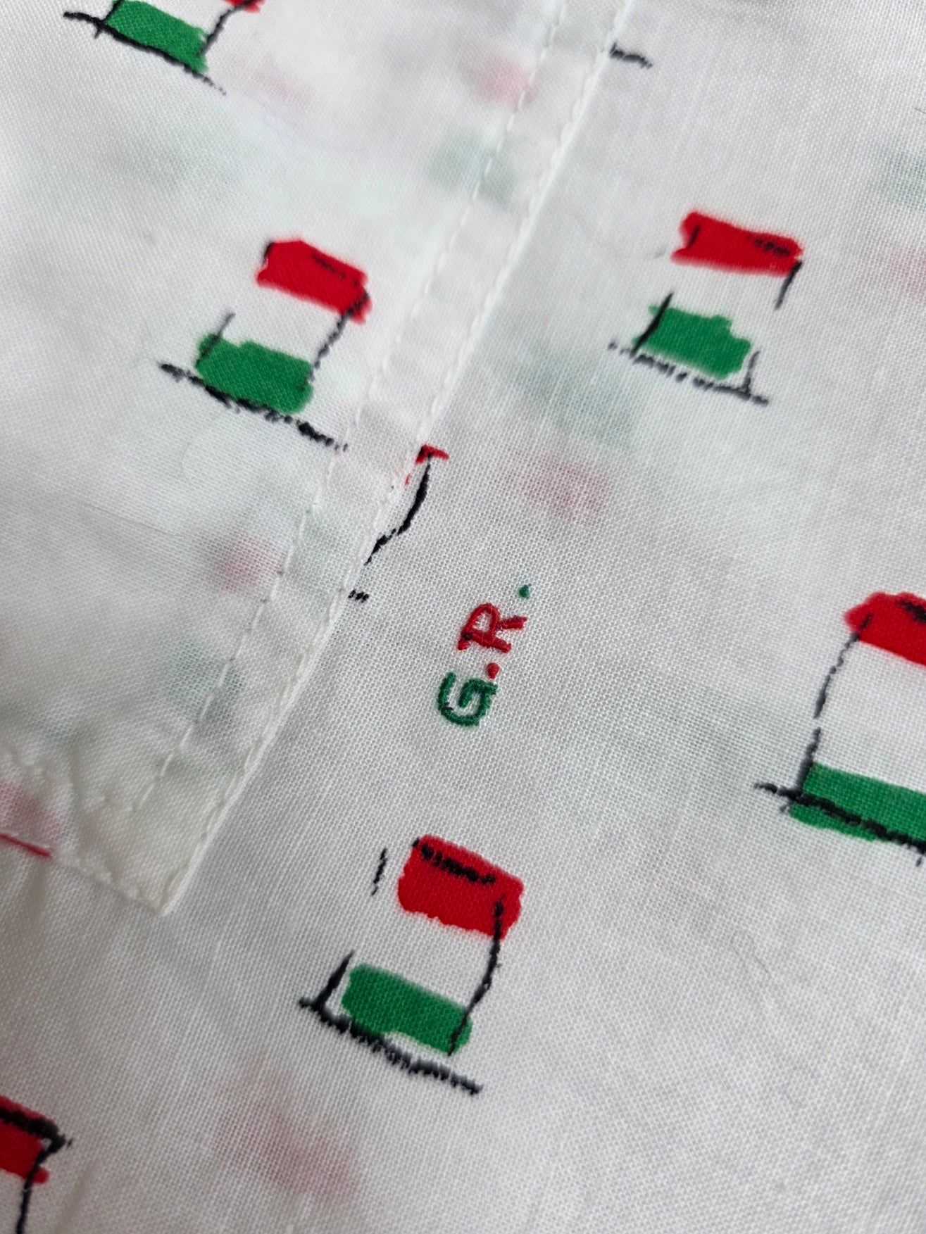 Camicia da uomo Gucci vintage "Bandiere italiane", anni '80