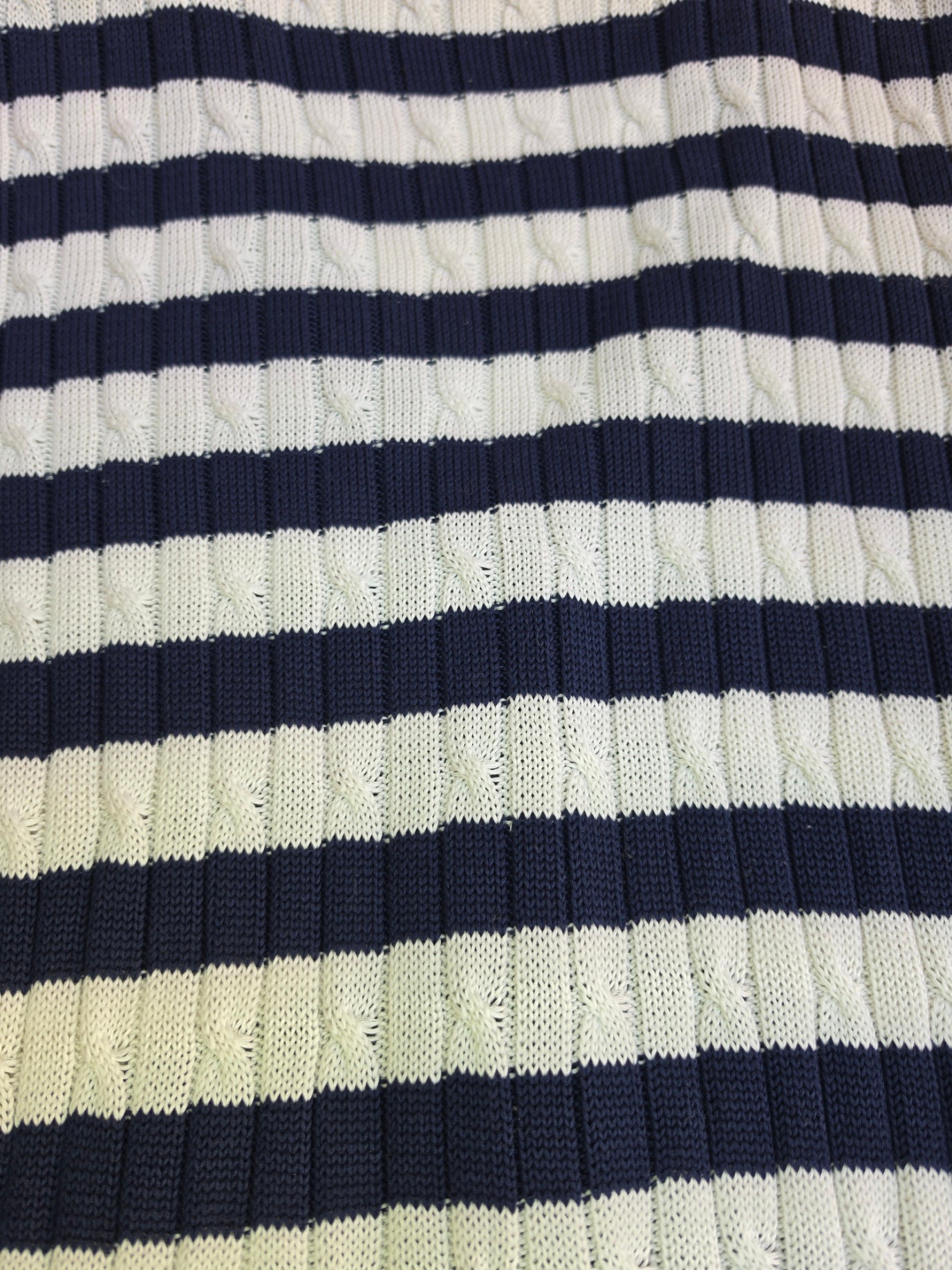 Cardigan Gucci vintage in cotone a righe blu e bianche, anni '80