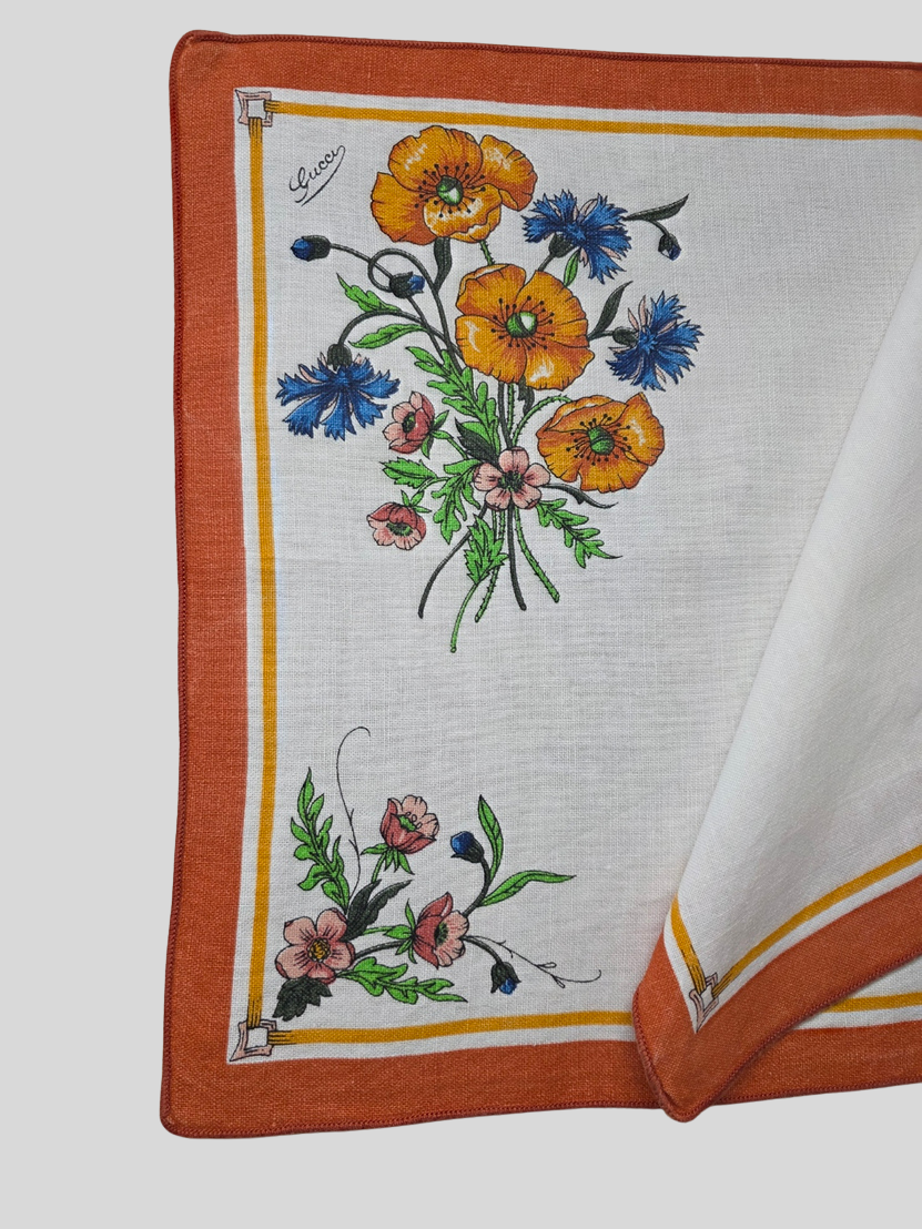 Set di Tovagliette Gucci vintage motivo Flora, anni '80