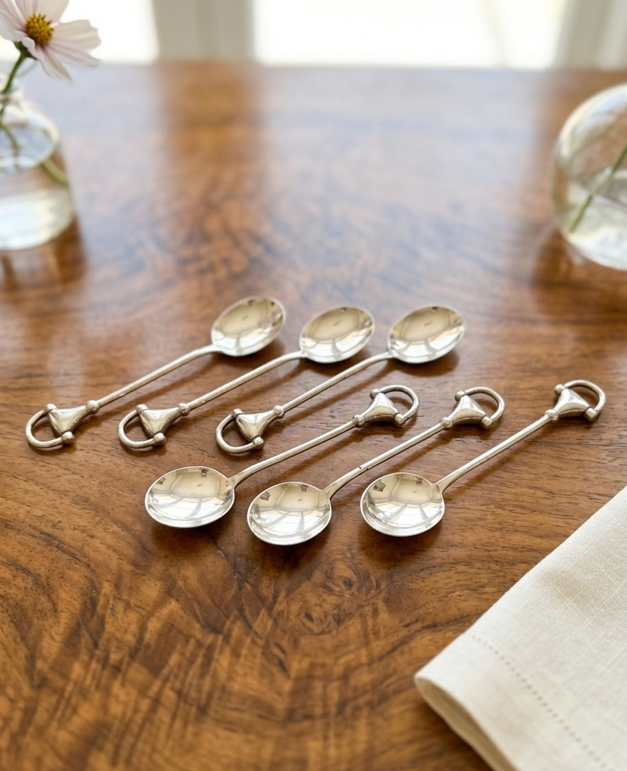 Set di 6 Cucchiaini Gucci vintage "Horsebit", anni '70