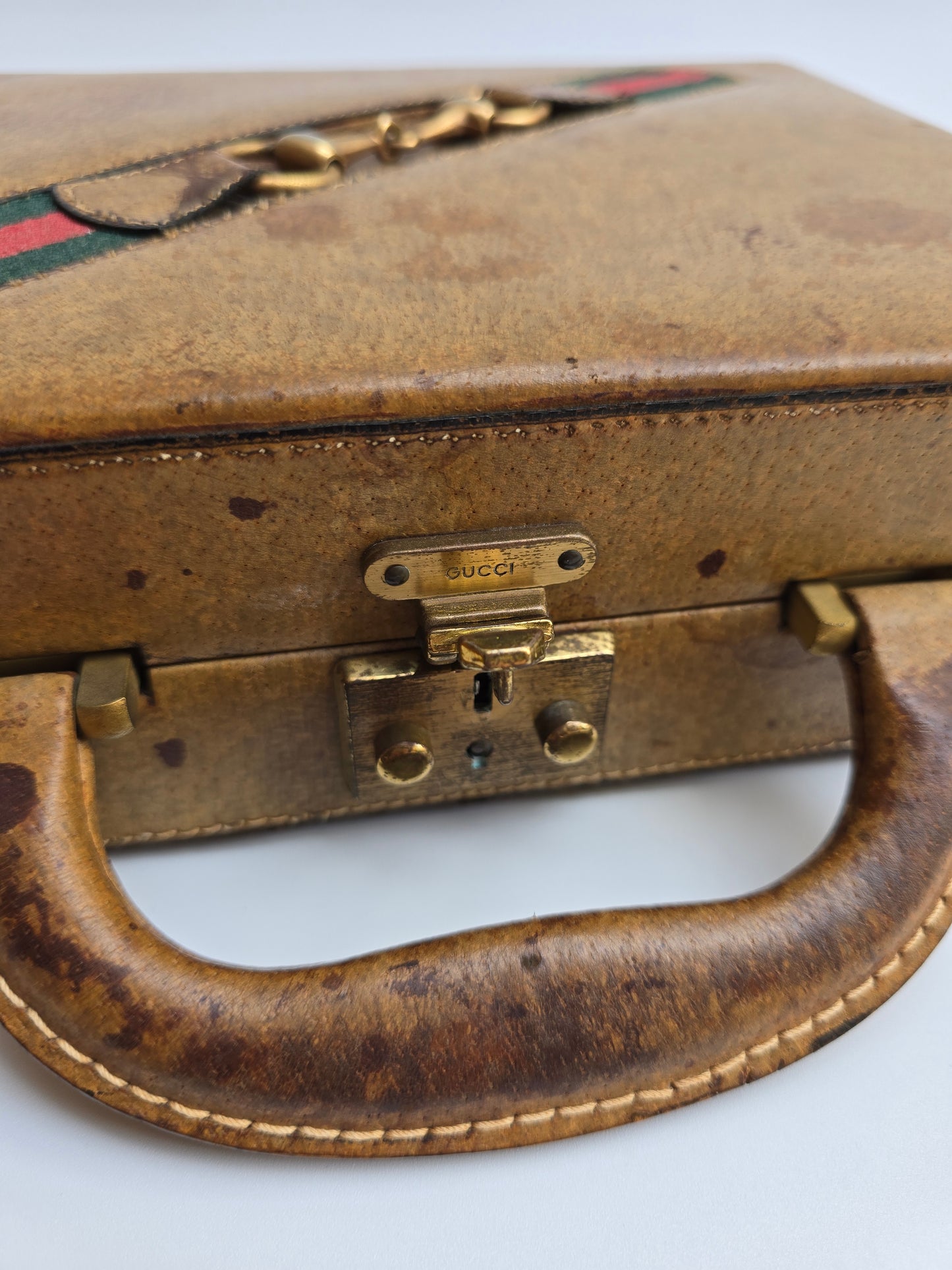 Set da Gioco Poker Gucci Vintage in pelle con dettaglio Horsebit, anni '70