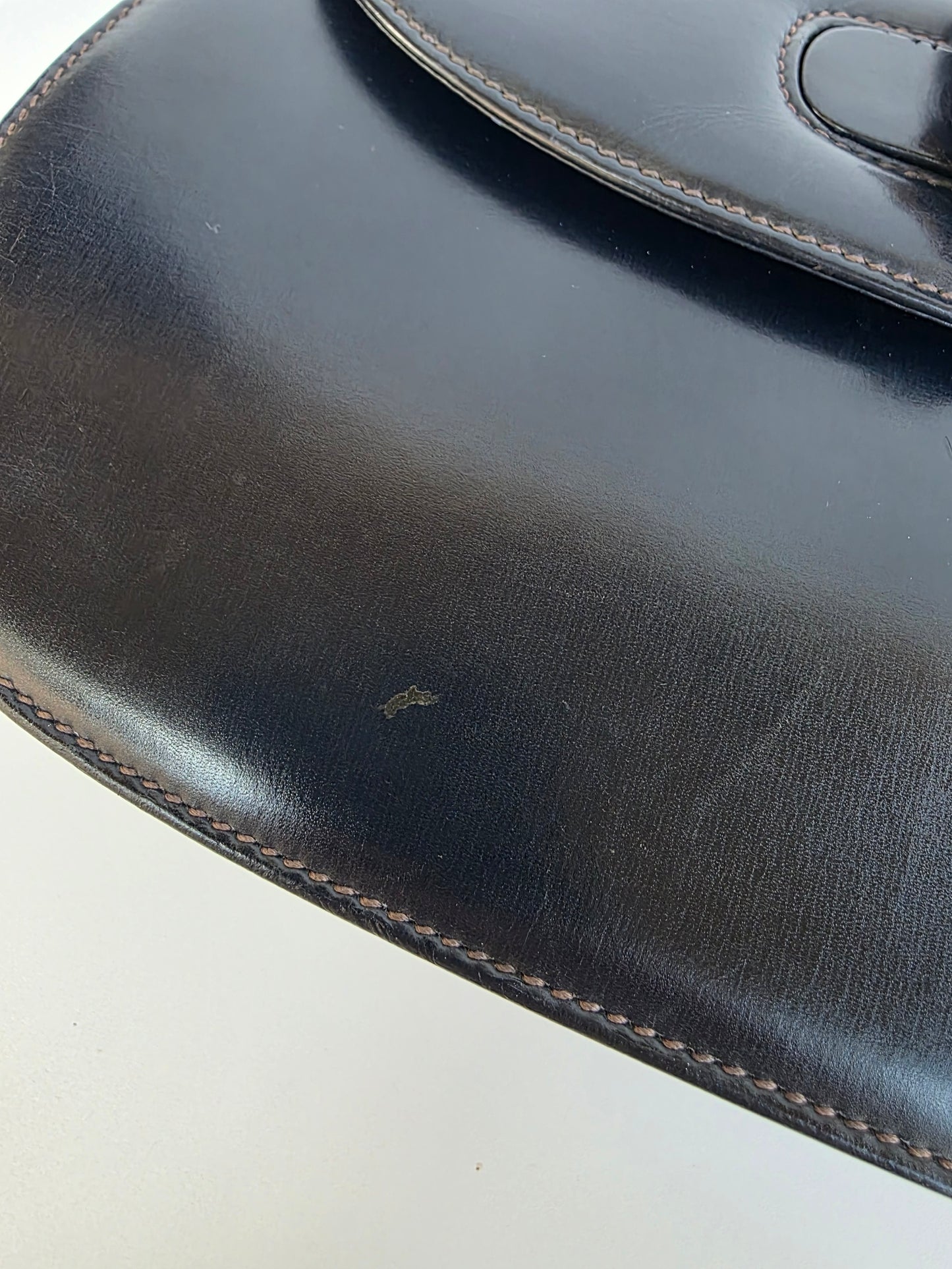 Borsa Bamboo Bag in pelle di vitello blu notte degli anni 60/70