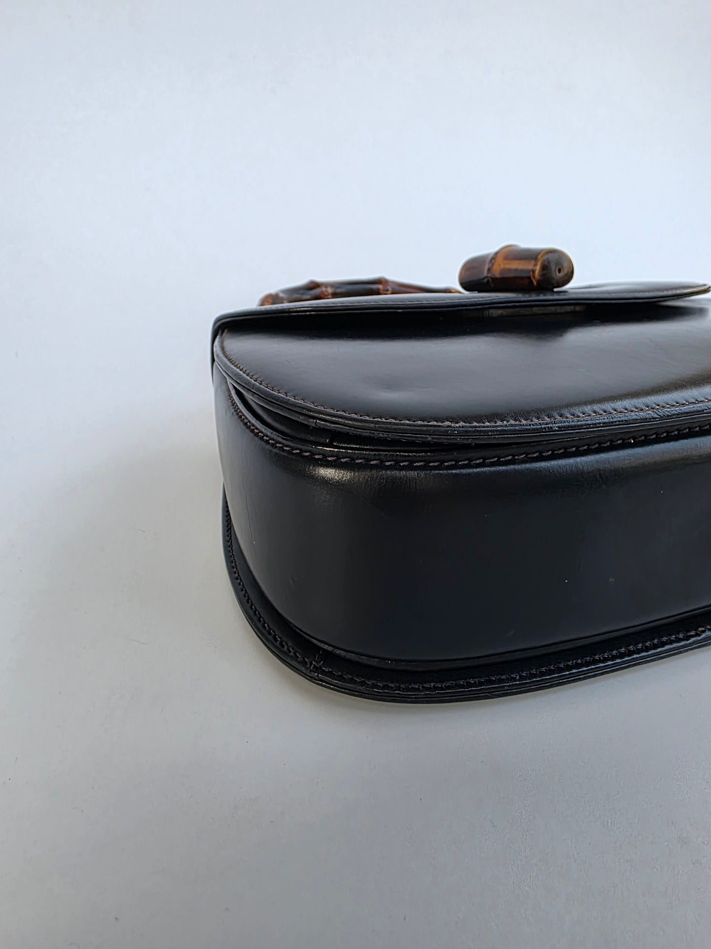 Borsa Bamboo Bag in pelle di vitello blu notte degli anni 60/70