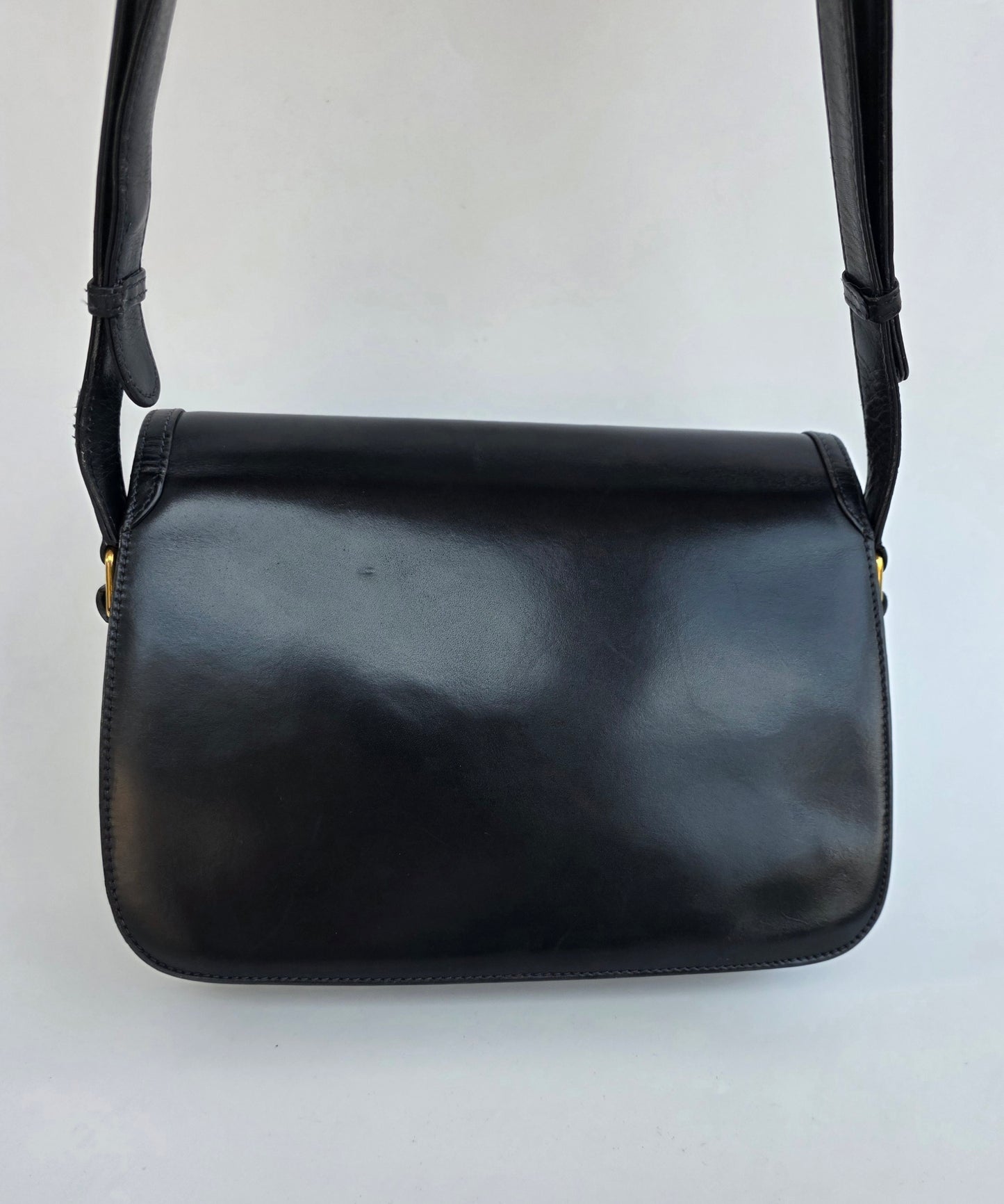 Borsa Gucci vintage anni 80 in pelle blu navy chiusura nodo nautico