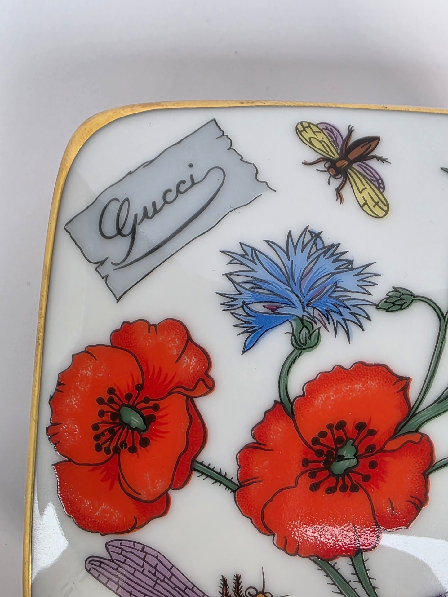 Scatola Portaoggetti Gucci Flora in Porcellana di Limoges anni '80