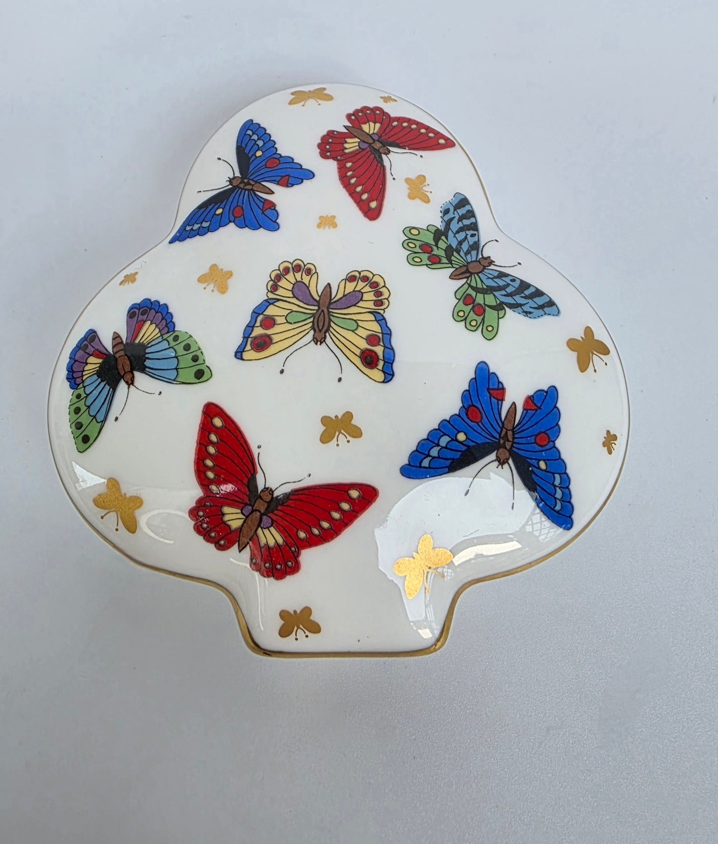 Scatola Gucci a forma di seme di Fiori in porcellana inglese, anni '70-'80