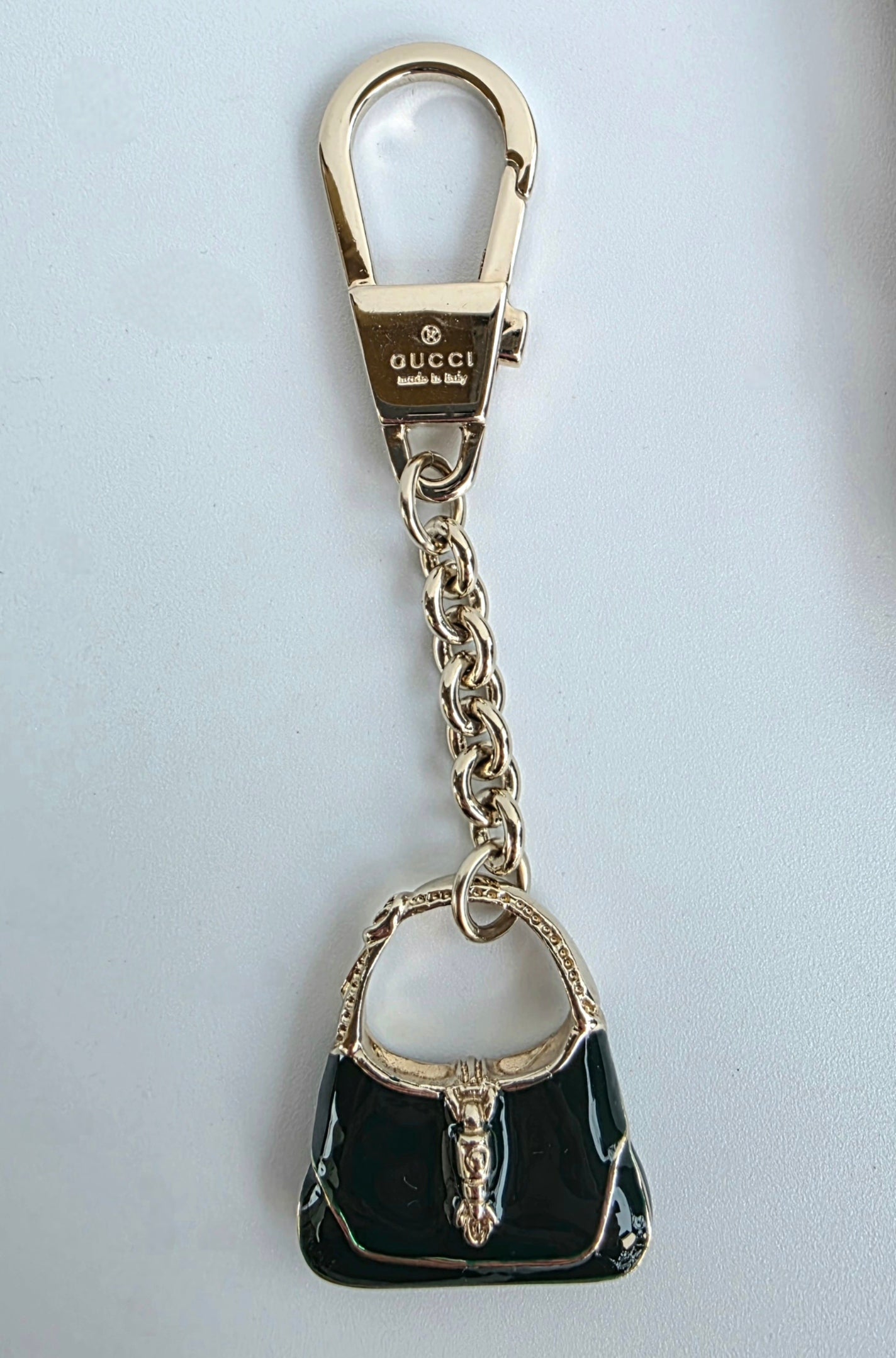 Portachiavi Gucci "Jackie Bag" in metallo smaltato
