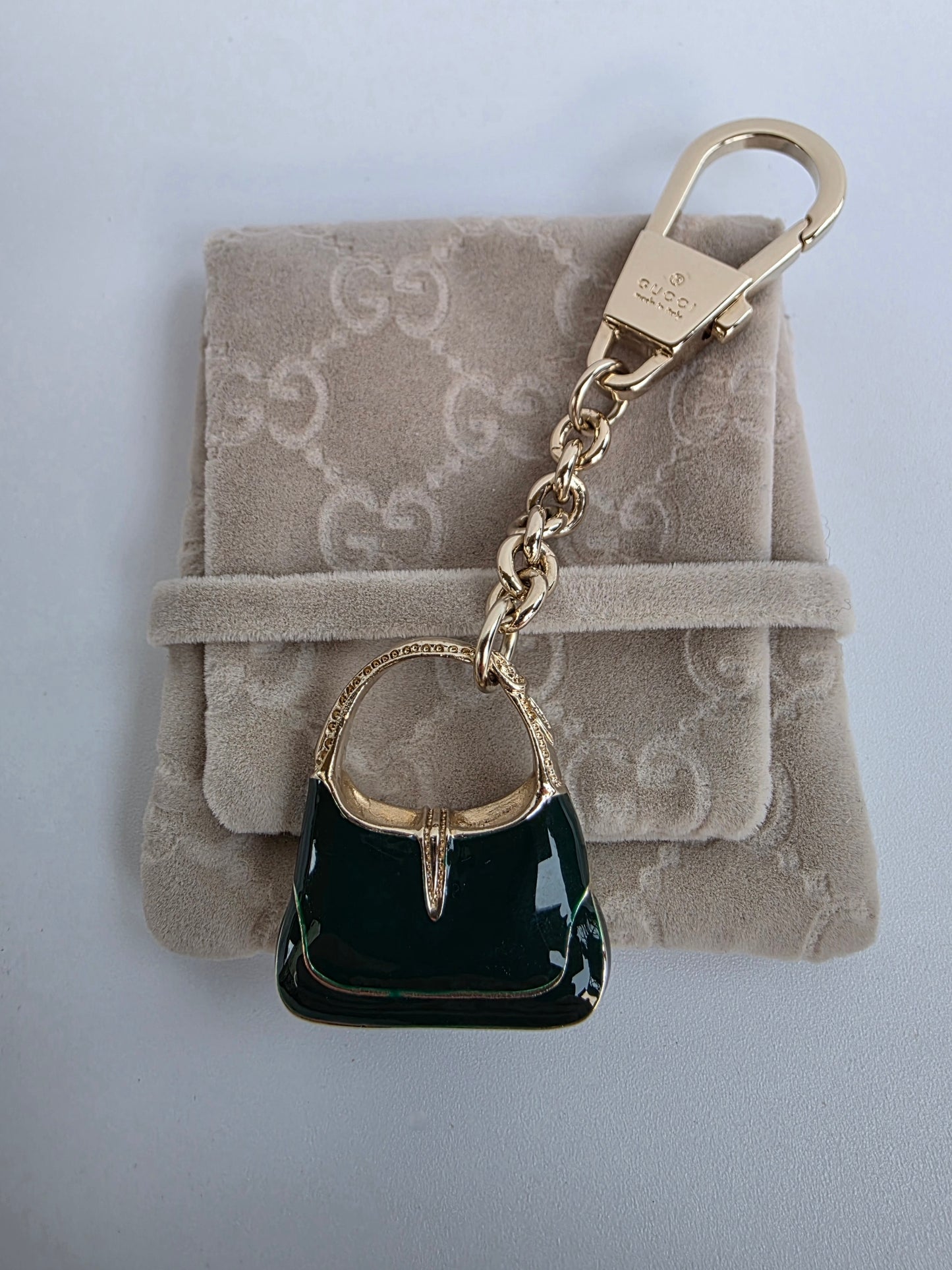 Portachiavi Gucci "Jackie Bag" in metallo smaltato