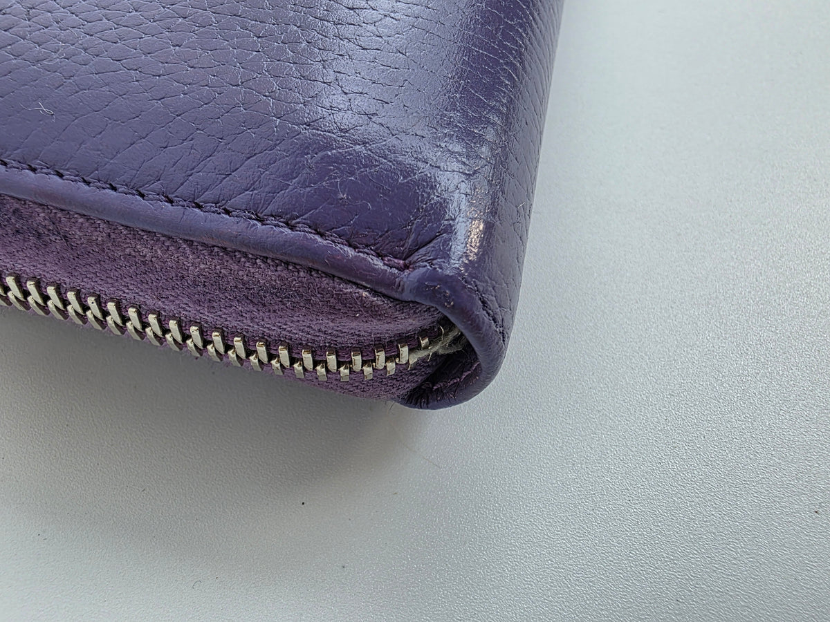 Portafoglio Gucci con cerniera Bamboo viola