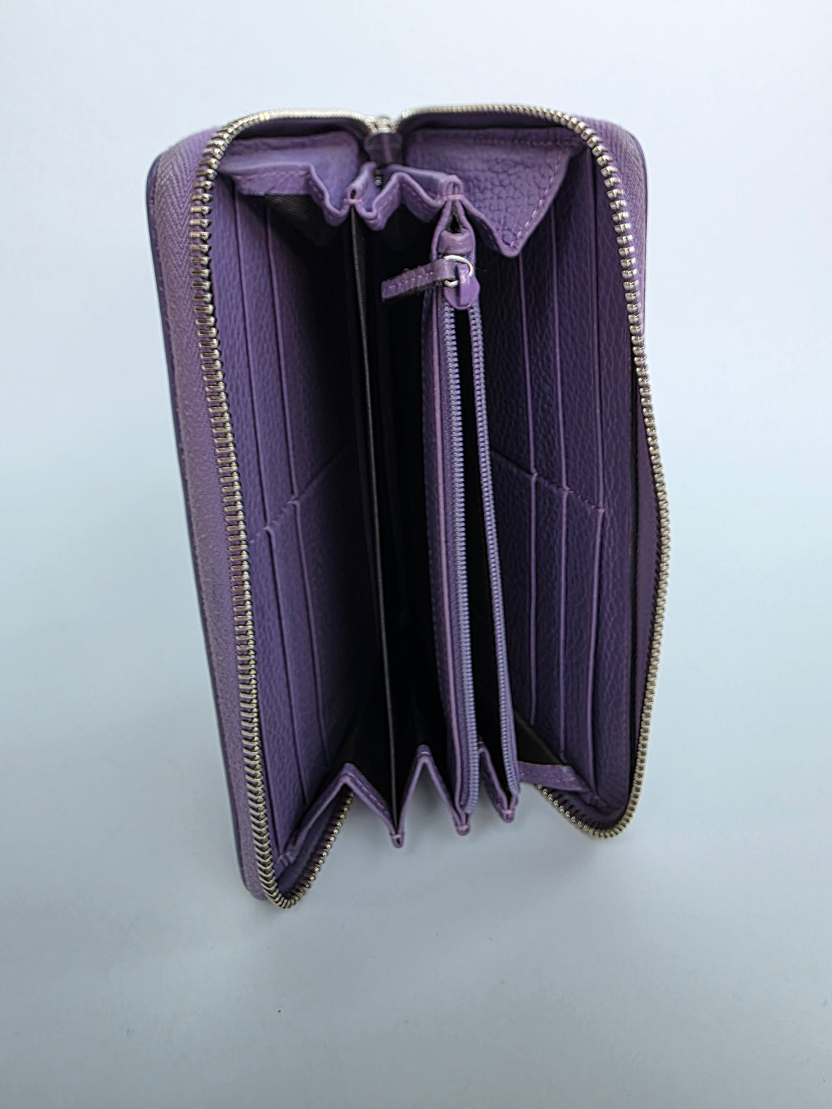 Portafoglio Gucci con cerniera Bamboo viola
