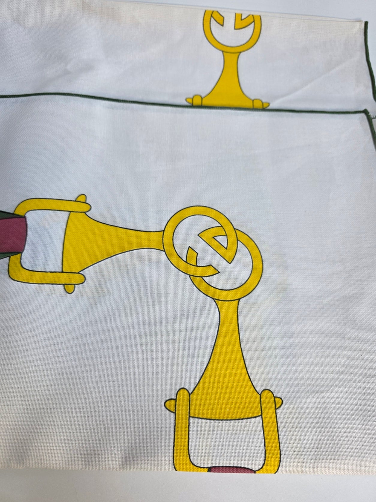 Set Rettangolare Tovaglia con 8 tovaglioli “Nastro Ginori”, anni '70