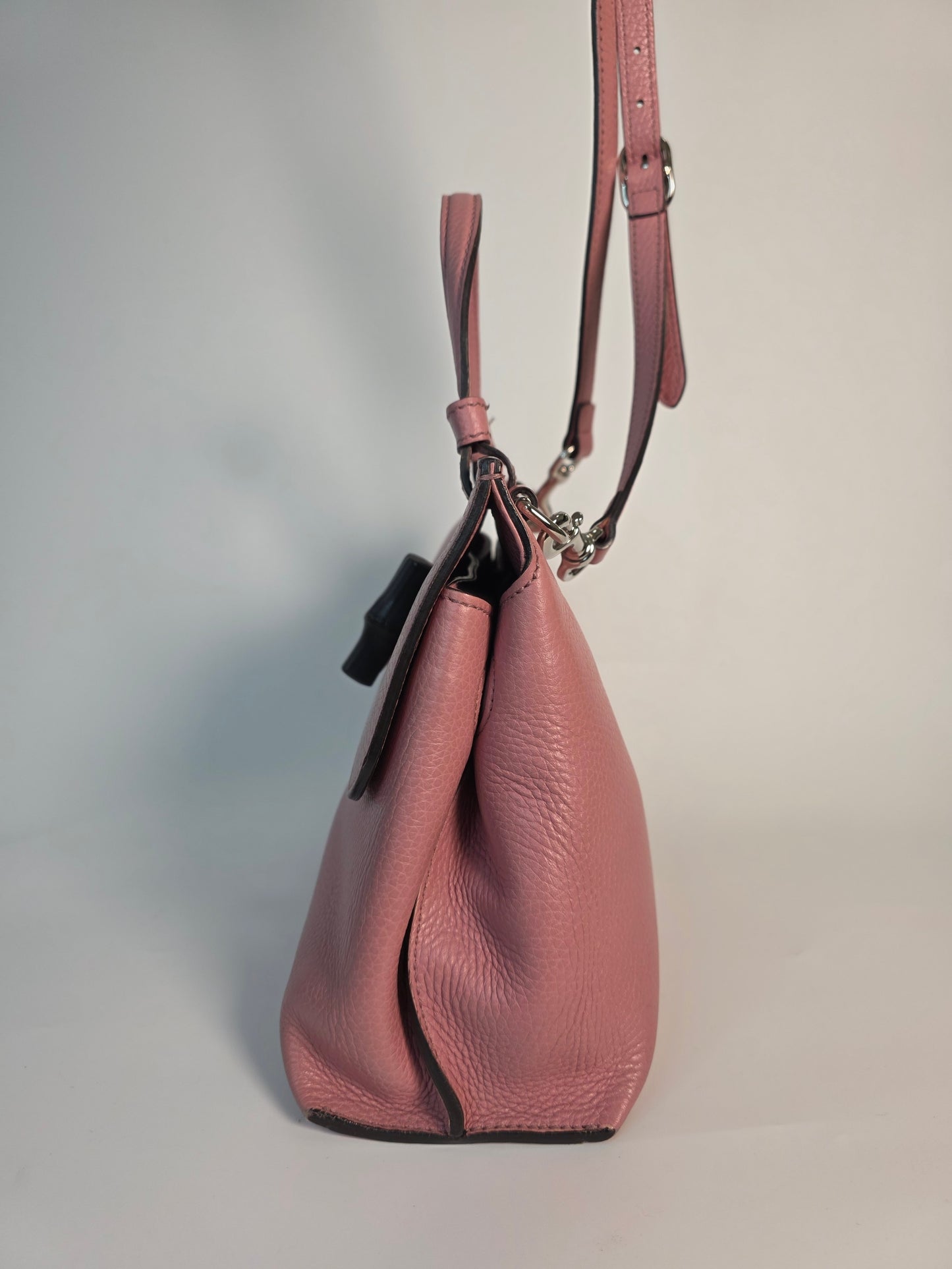 Borsa Gucci Bamboo Daily in pelle rosa