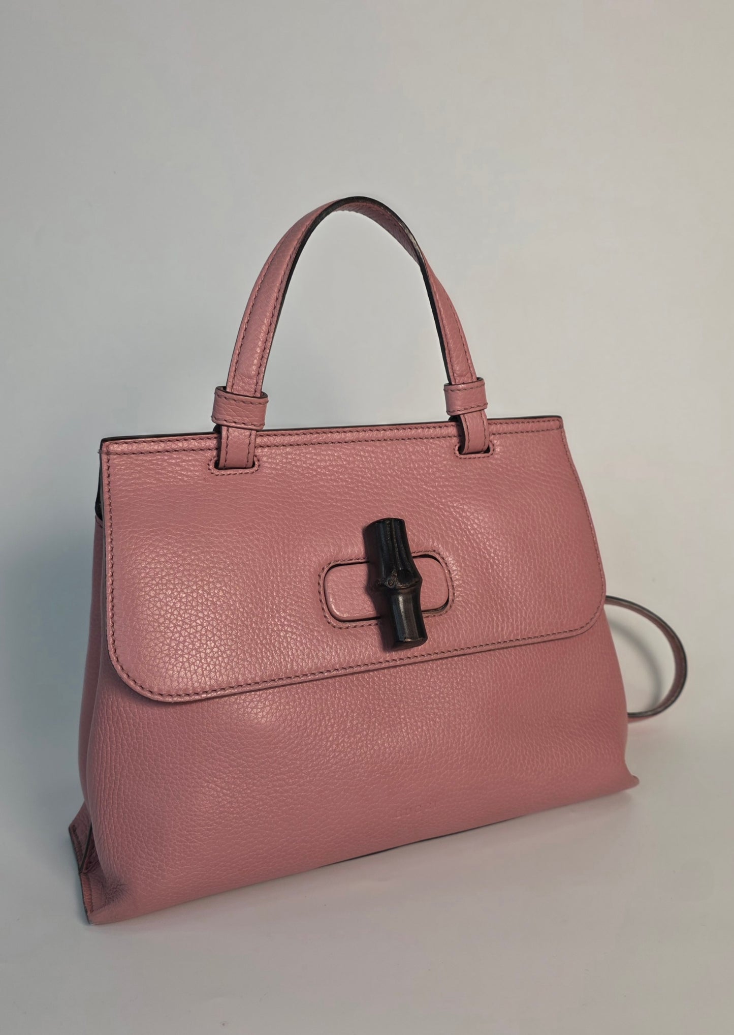 Borsa Gucci Bamboo Daily in pelle rosa