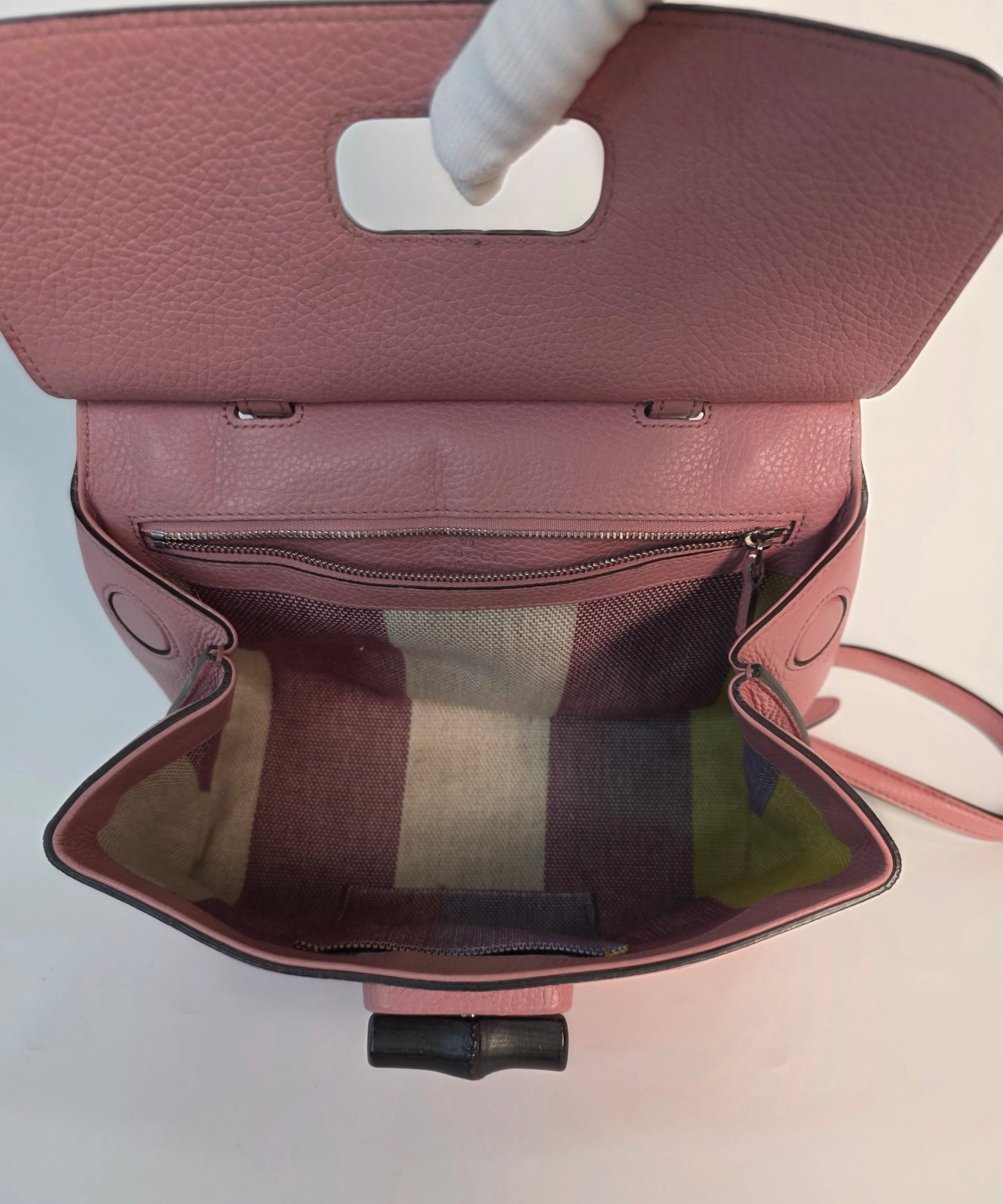 Borsa Gucci Bamboo Daily in pelle rosa