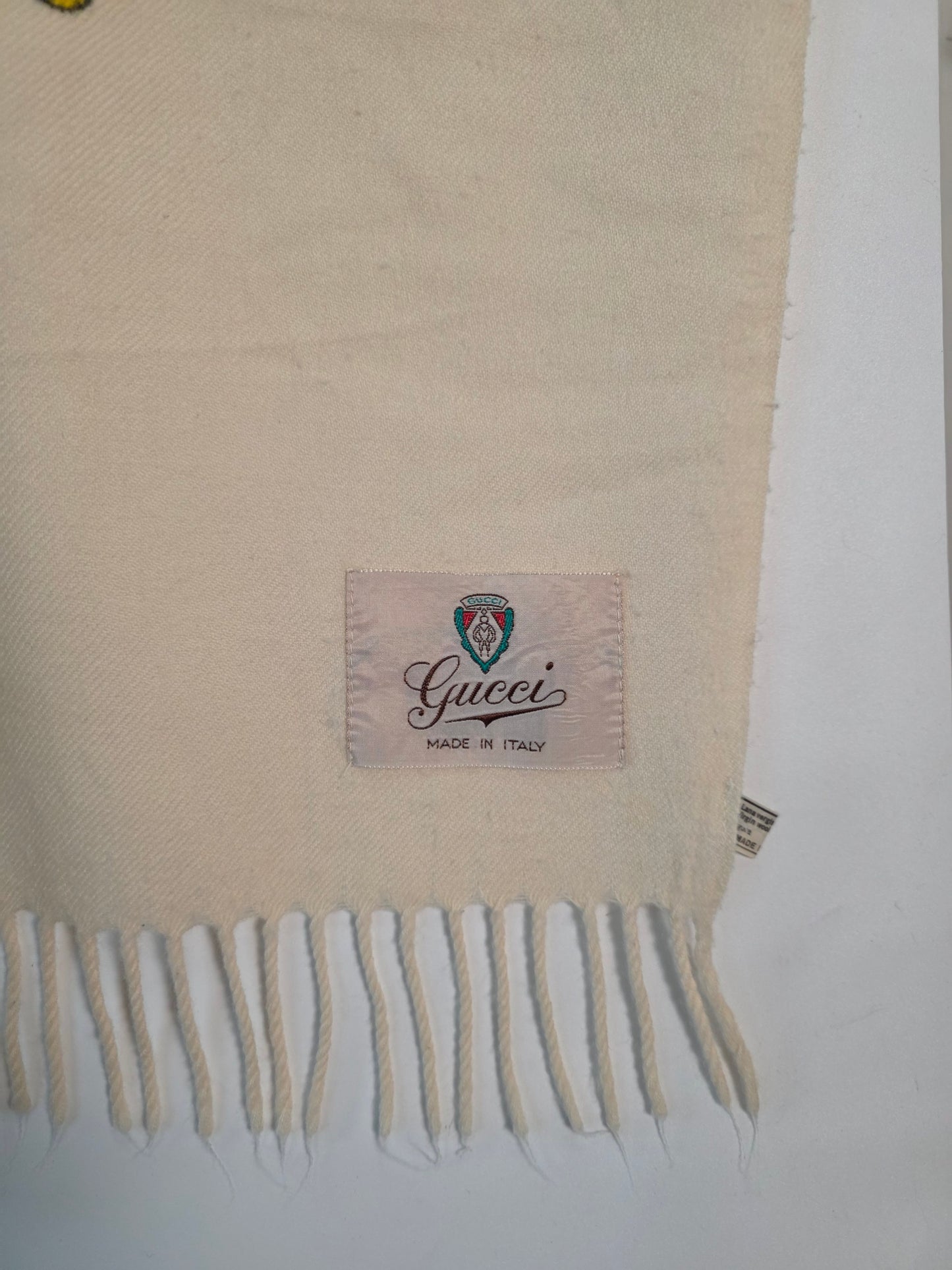 Plaid Gucci vintage in lana vergine con motivo Horsebit, anni '70 - '80