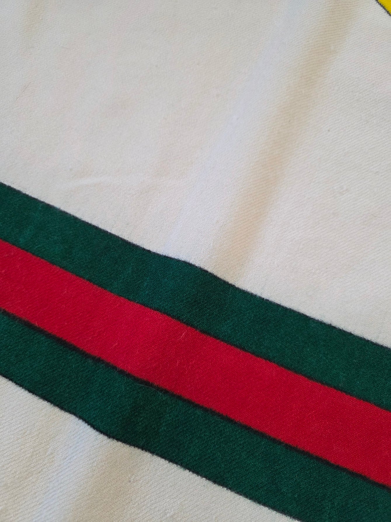 Plaid Gucci vintage in lana vergine con motivo Horsebit, anni '70 - '80