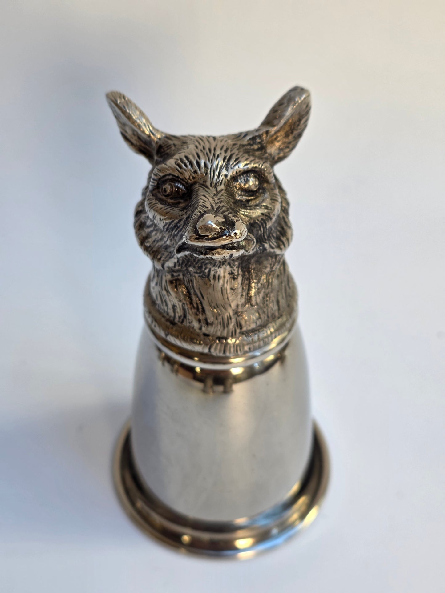 Set 6 Calici Gucci Vintage Anni ‘70, Stirrup Cups "Teste di Animali" in metallo argentato