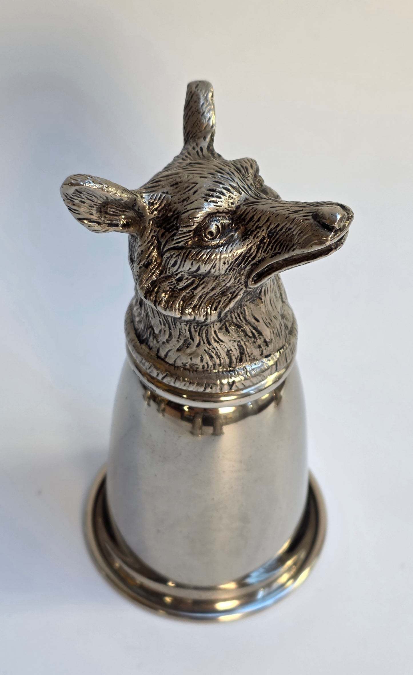 Set 6 Calici Gucci Vintage Anni ‘70, Stirrup Cups "Teste di Animali" in metallo argentato