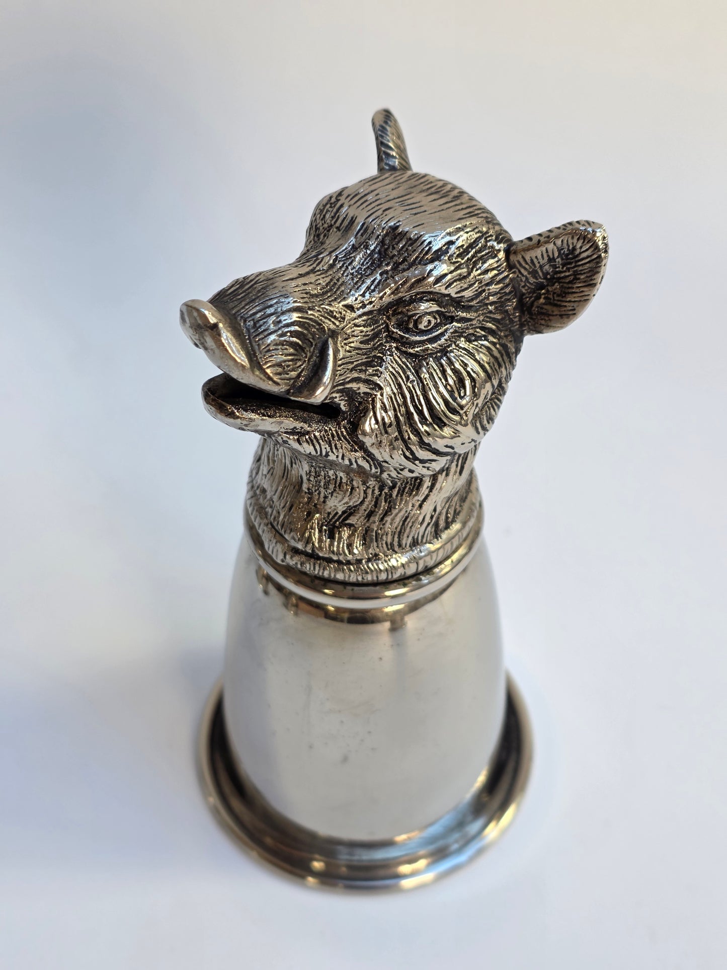 Set 6 Calici Gucci Vintage Anni ‘70, Stirrup Cups "Teste di Animali" in metallo argentato