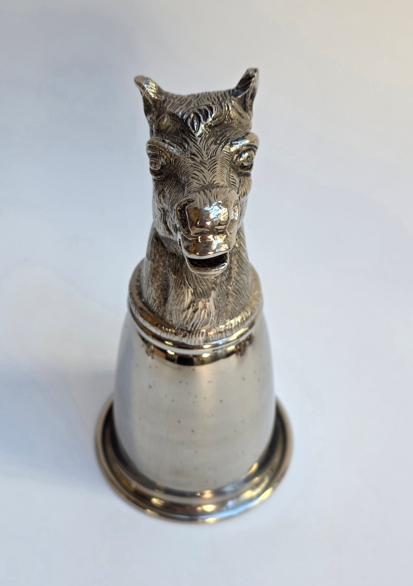 Set 6 Calici Gucci Vintage Anni ‘70, Stirrup Cups "Teste di Animali" in metallo argentato