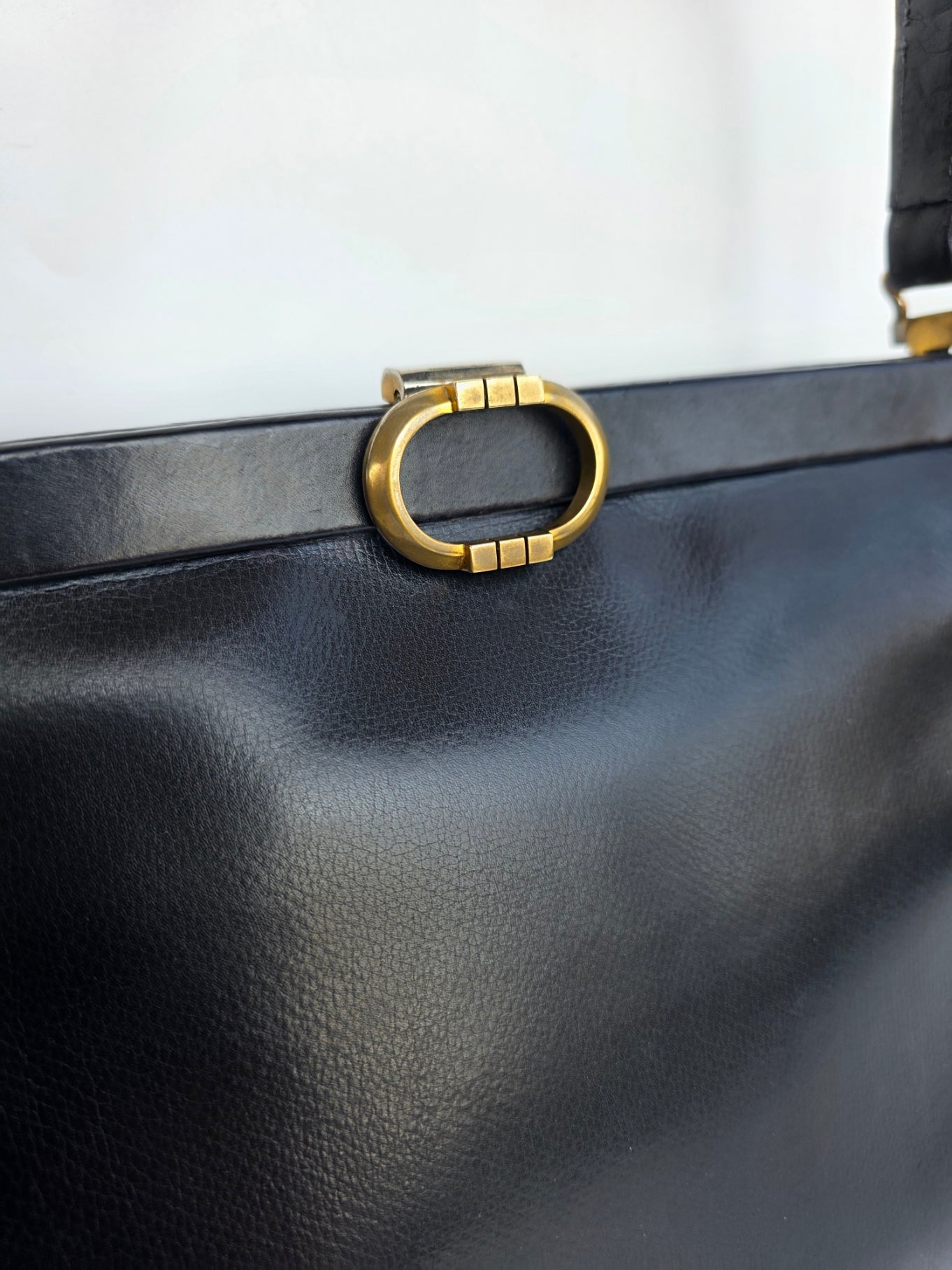 Borsa a mano Gucci Vintage Firenze/Roma in pelle nera, anni '40