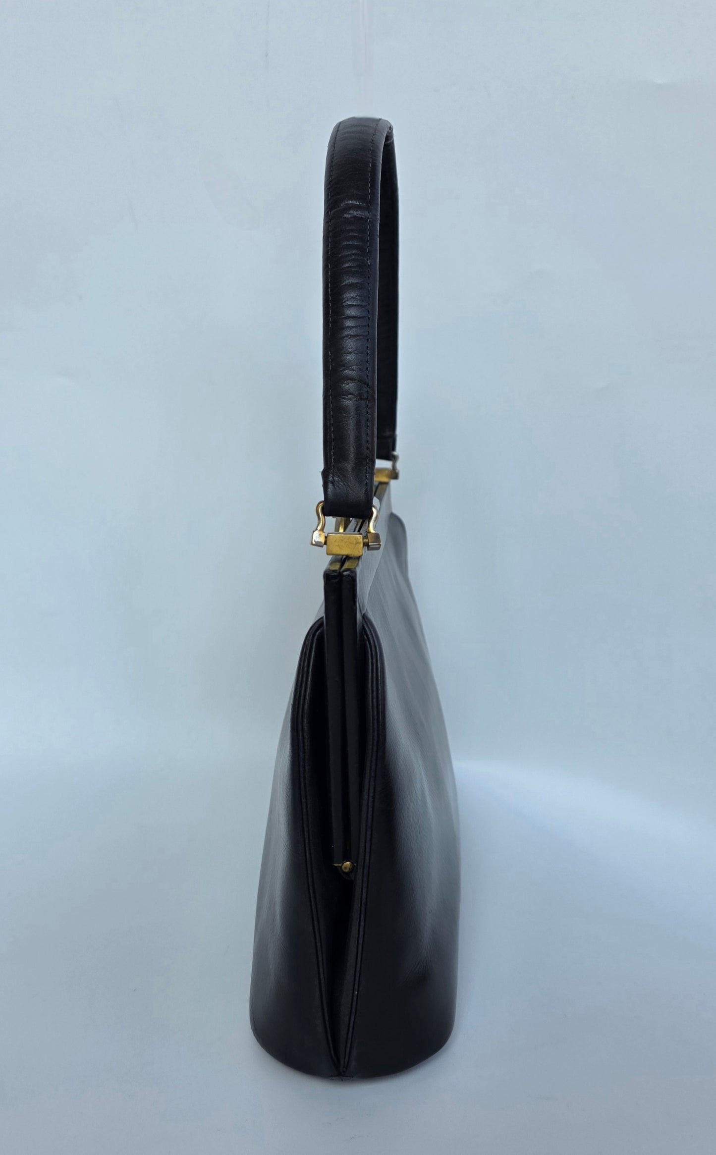 Borsa a mano Gucci Vintage Firenze/Roma in pelle nera, anni '40