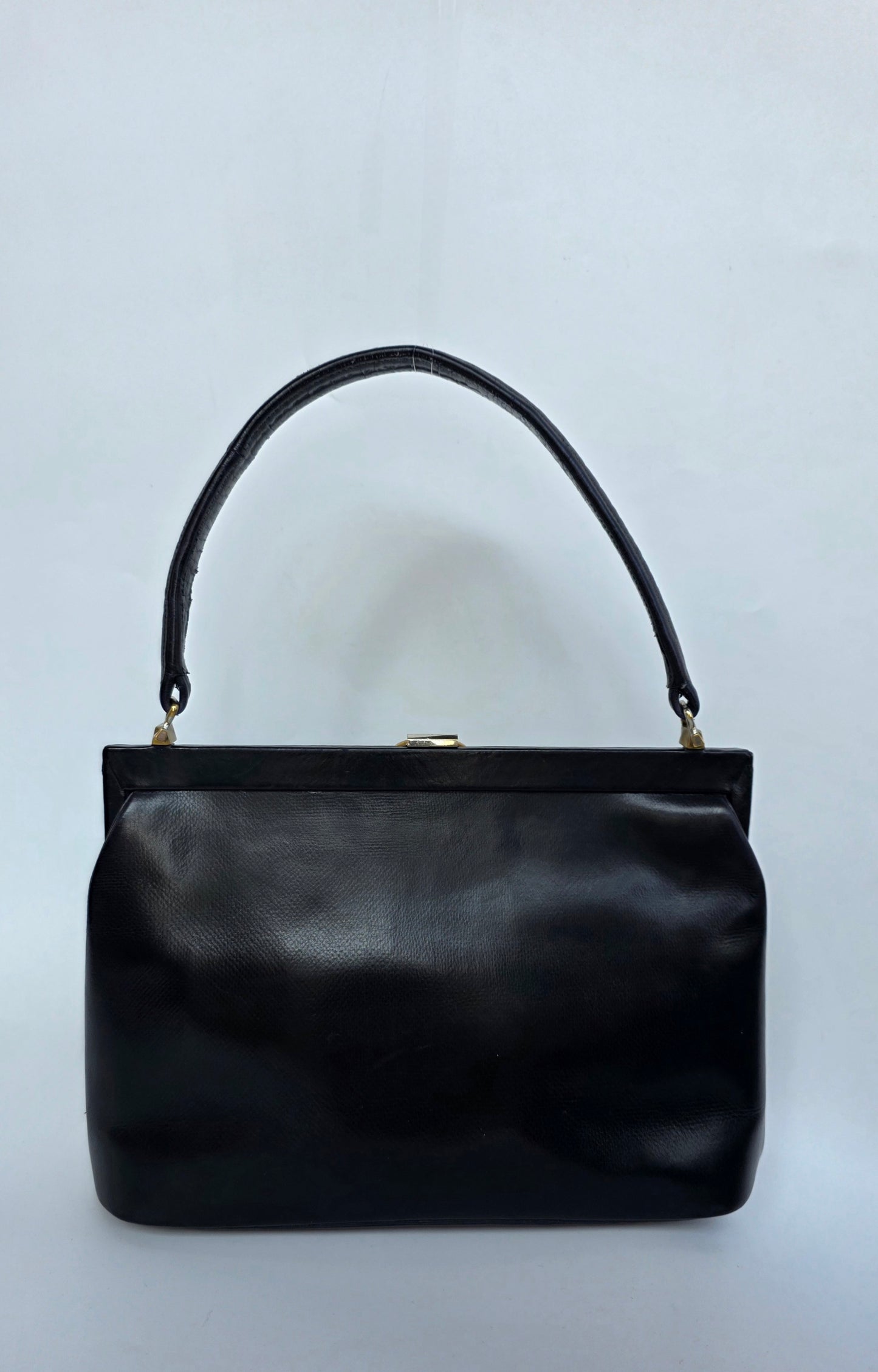 Borsa a mano Gucci Vintage Firenze/Roma in pelle nera, anni '40
