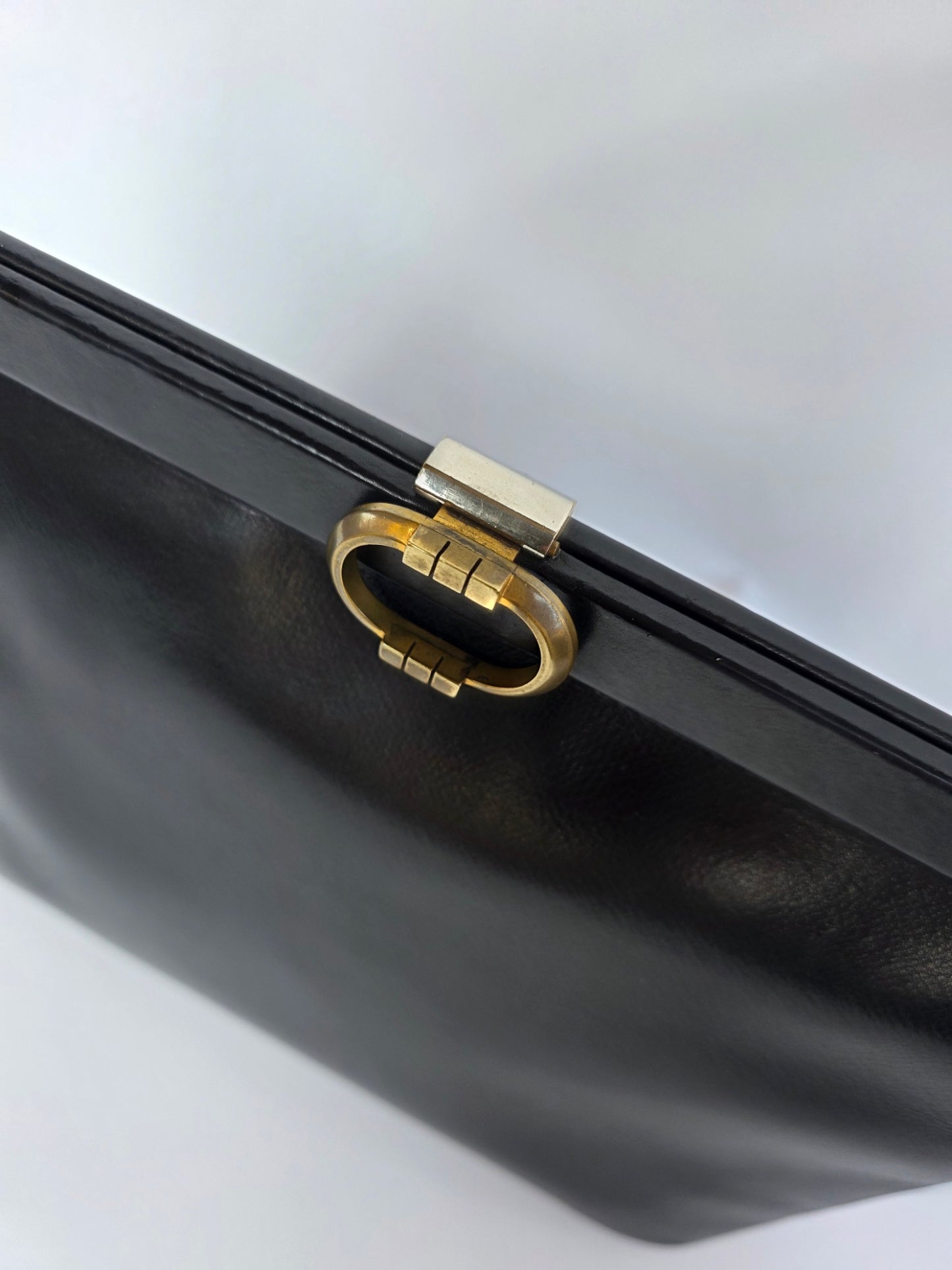 Borsa a mano Gucci Vintage Firenze/Roma in pelle nera, anni '40