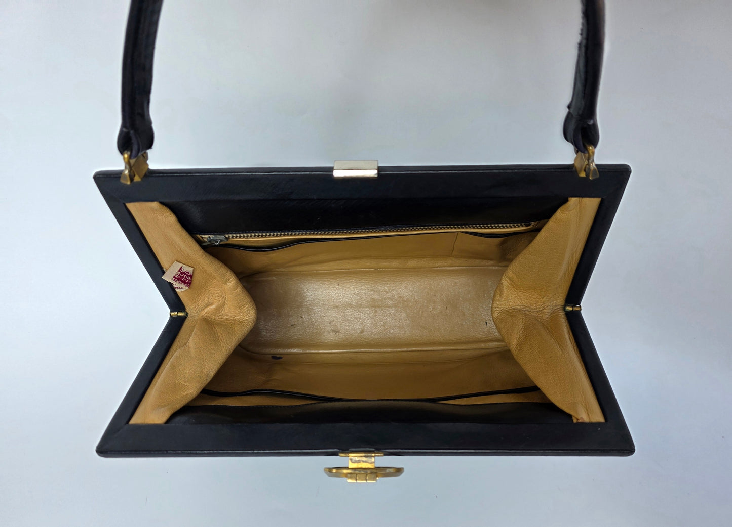 Borsa a mano Gucci Vintage Firenze/Roma in pelle nera, anni '40