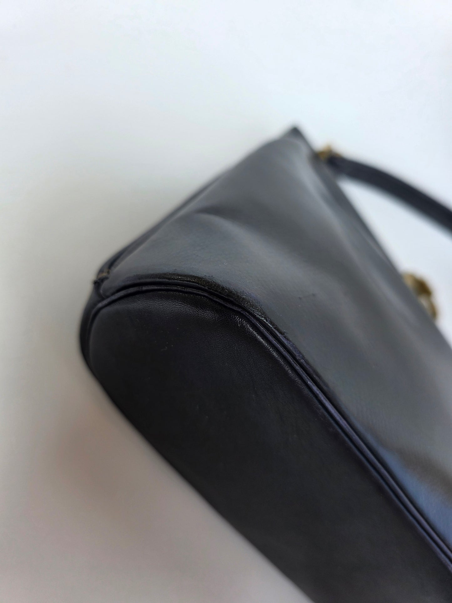 Borsa a mano Gucci Vintage Firenze/Roma in pelle nera, anni '40