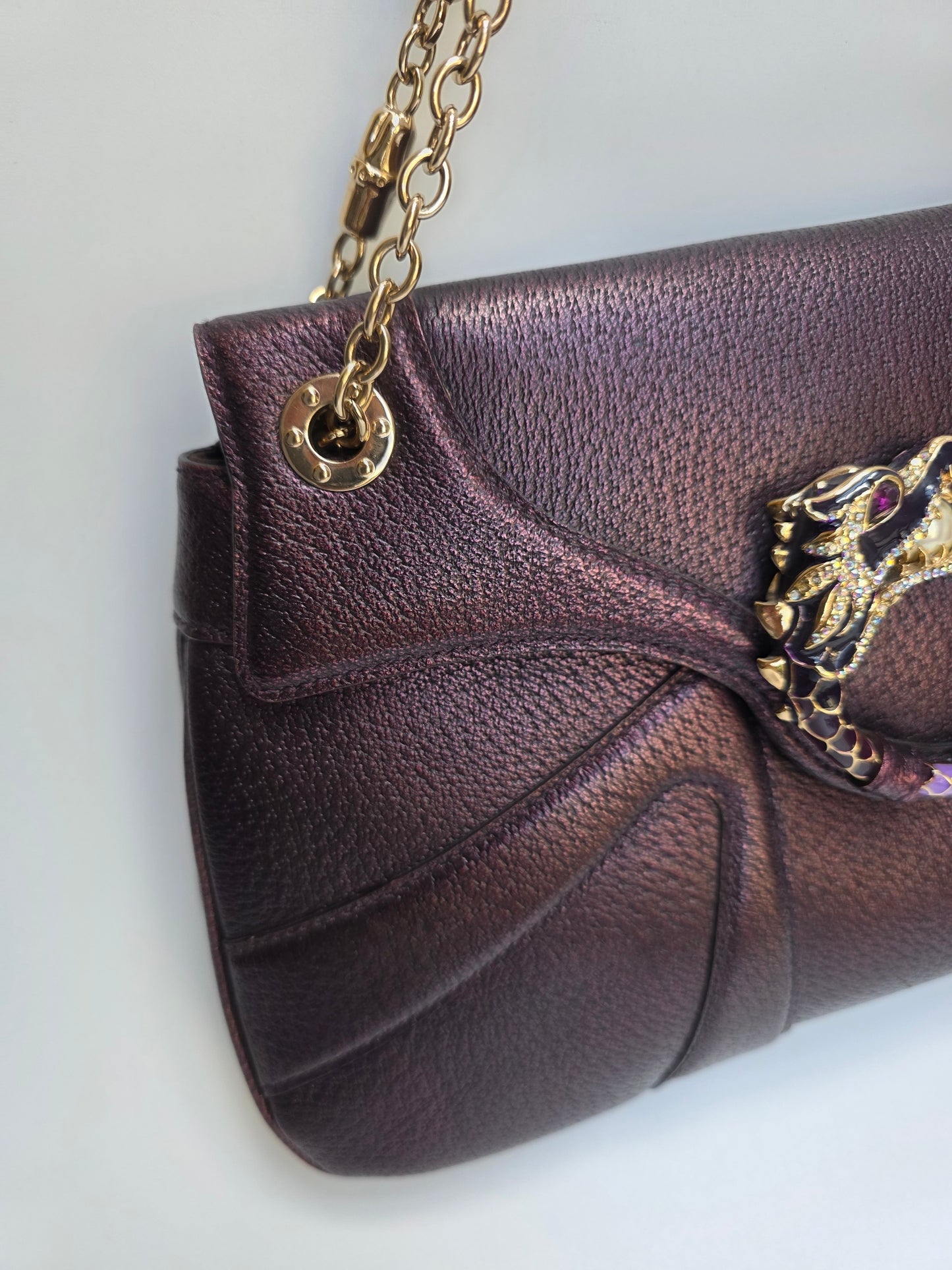 Borsa Gucci vintage Dragon Bag pelle viola, 2004 collezione di Tom Ford
