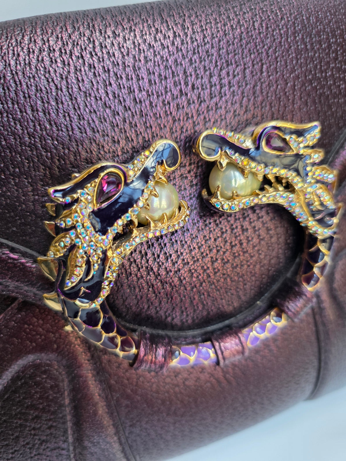 Borsa Gucci vintage Dragon Bag pelle viola, 2004 collezione di Tom Ford