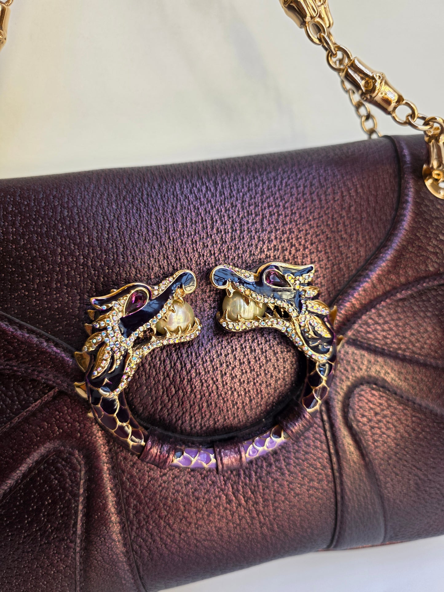 Borsa Gucci vintage Dragon Bag pelle viola, 2004 collezione di Tom Ford