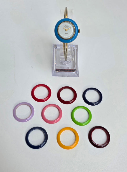 Orologio vintage Gucci "Play" con anelli colorati, anni '80