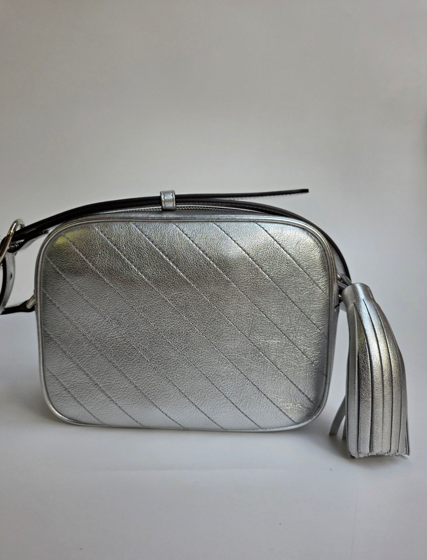 Borsa a tracolla Gucci Blondie colore argentato