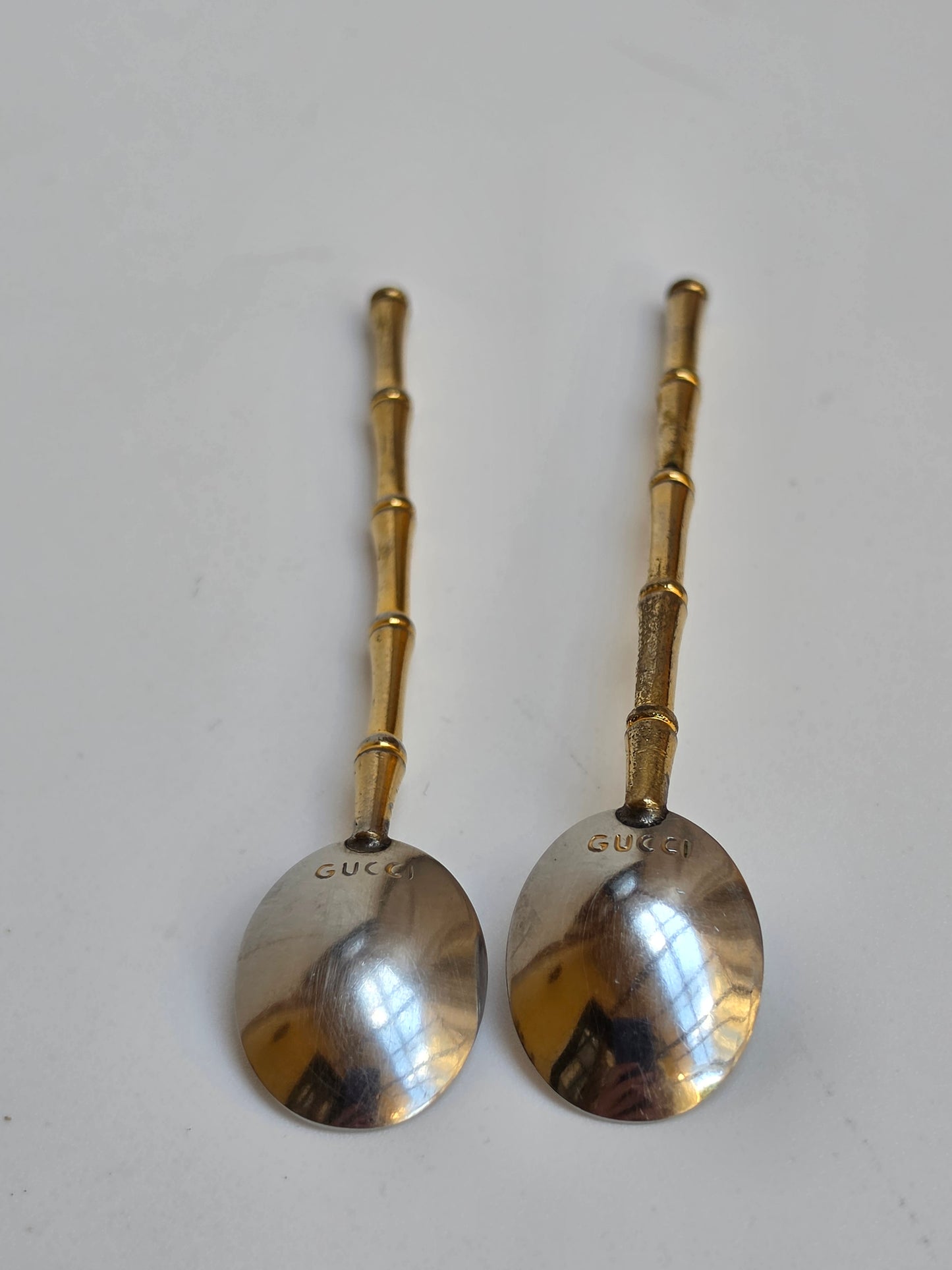 Coppia di cucchiaini da caffè Gucci vintage, anni '70