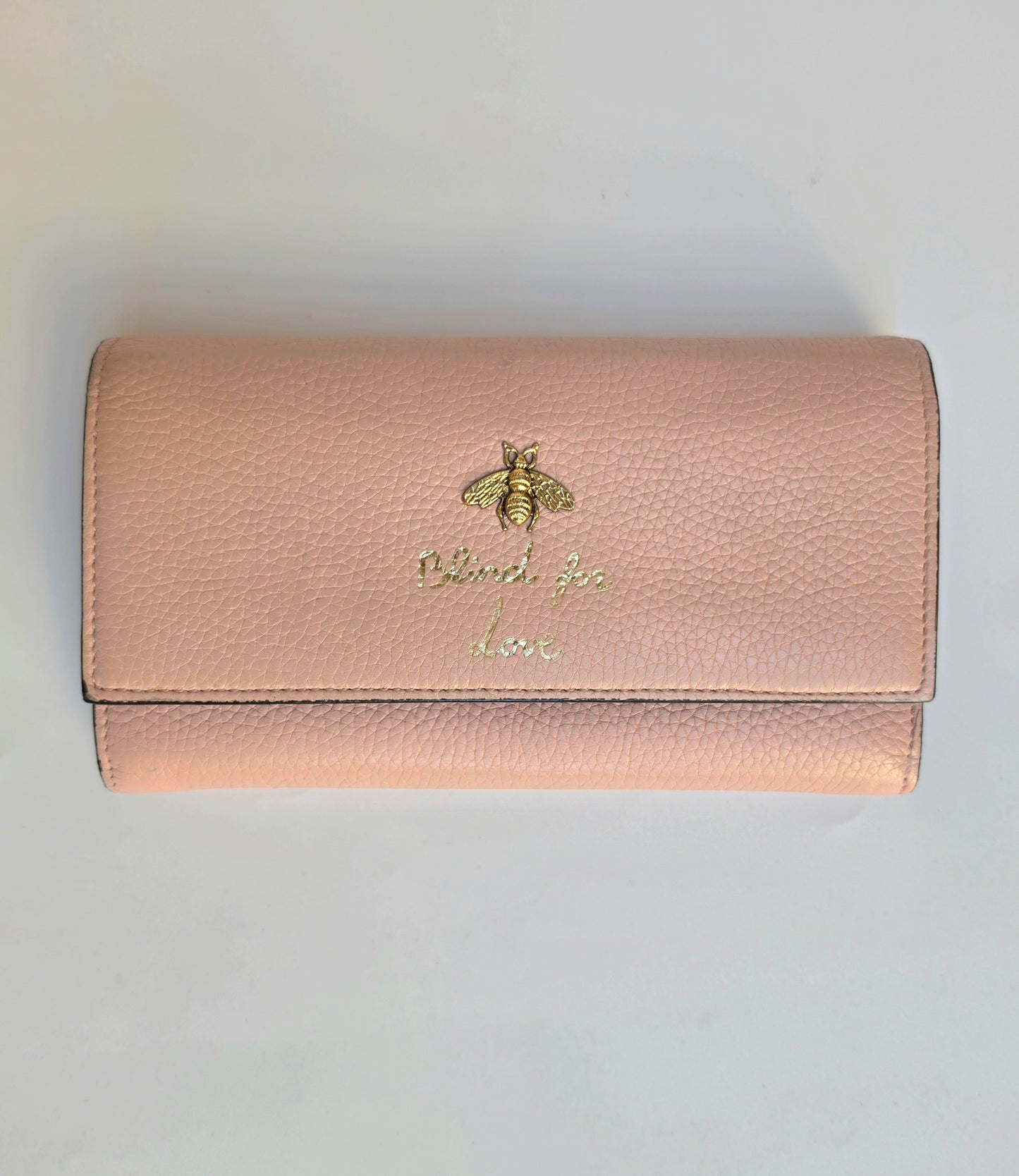 Portafoglio Gucci Blind For Love in pelle rosa cipria