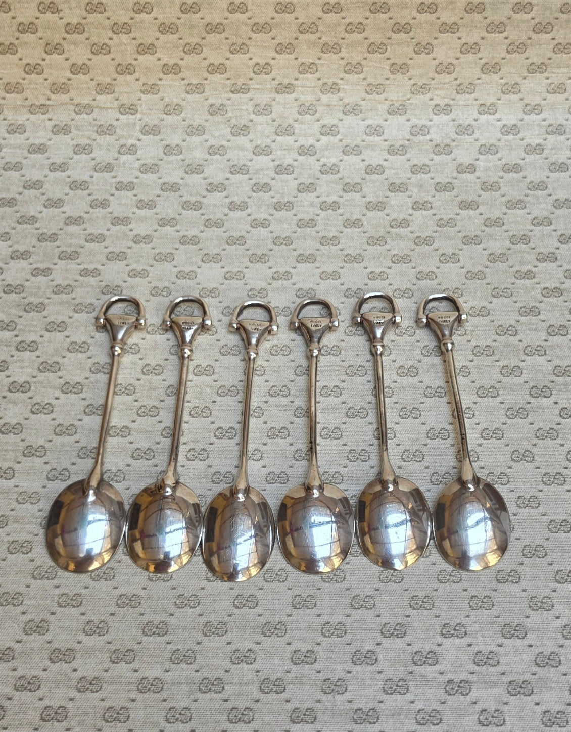 Set di 6 Cucchiaini Gucci vintage "Horsebit", anni '70
