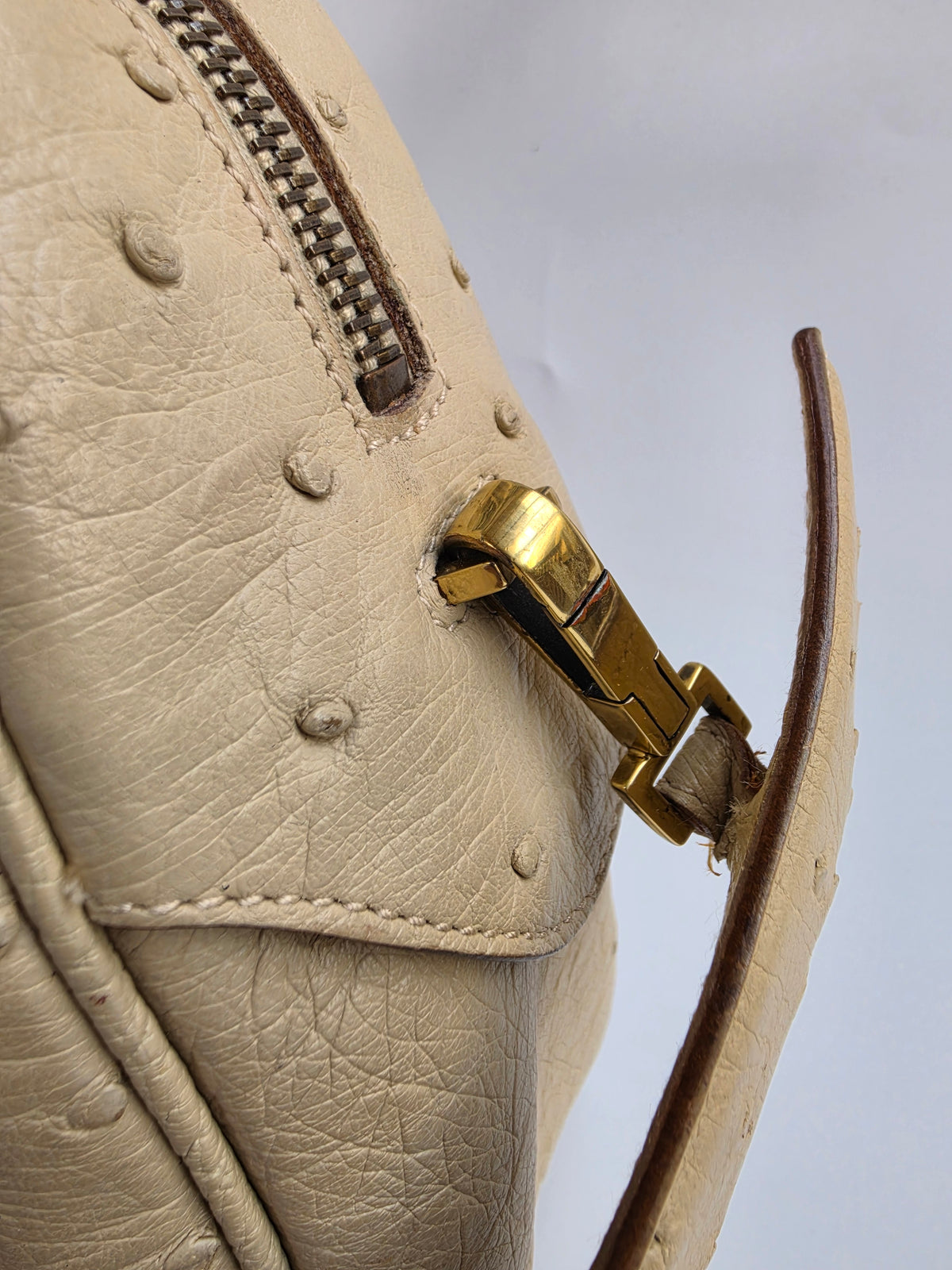 Borsa Vintage GUCCI by Tom Ford in pelle di struzzo Beige, anni '90