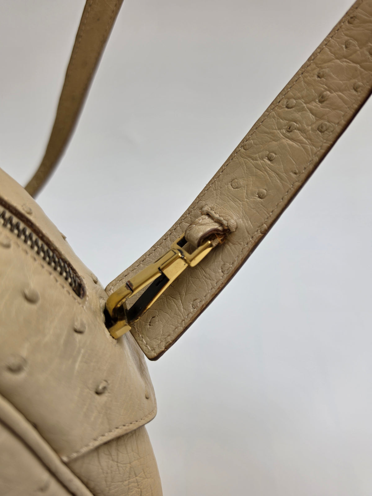 Borsa Vintage GUCCI by Tom Ford in pelle di struzzo Beige, anni '90