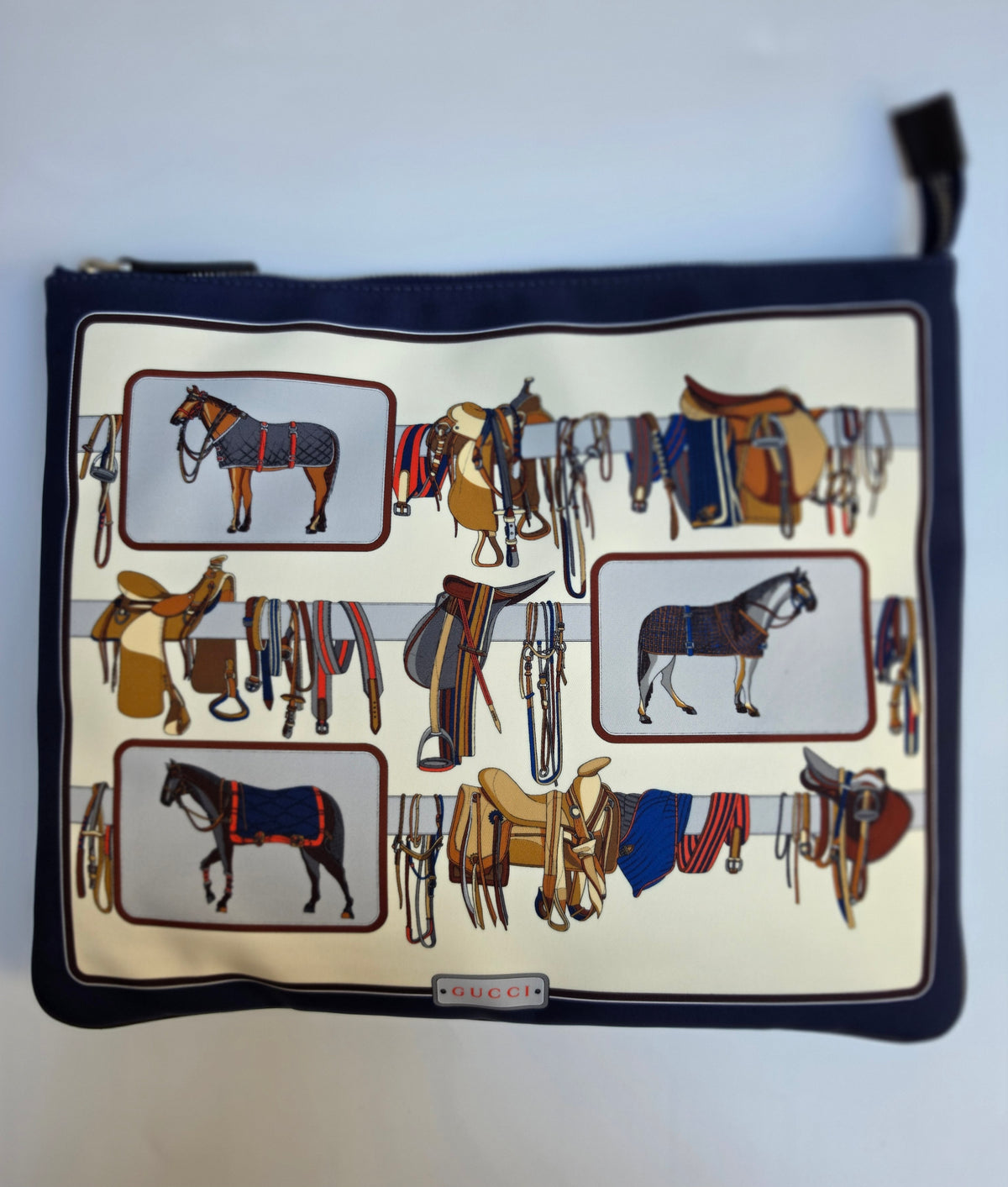 Gucci nylon pouch with Equestrian motif, Limited Edition