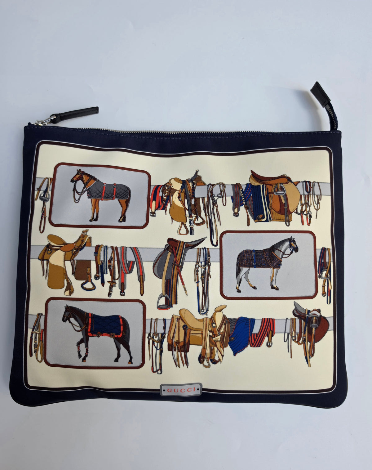 Gucci nylon pouch with Equestrian motif, Limited Edition