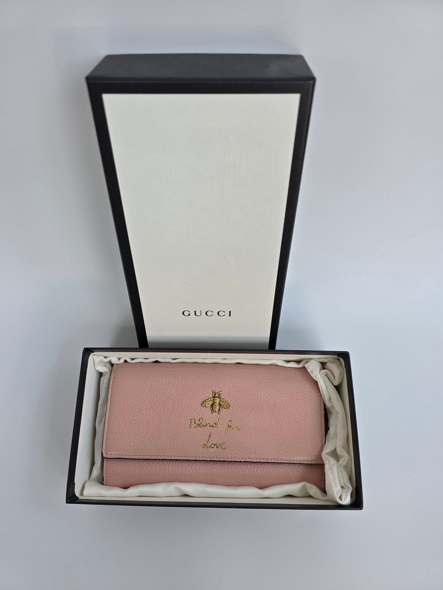 Portafoglio Gucci Blind For Love in pelle rosa cipria