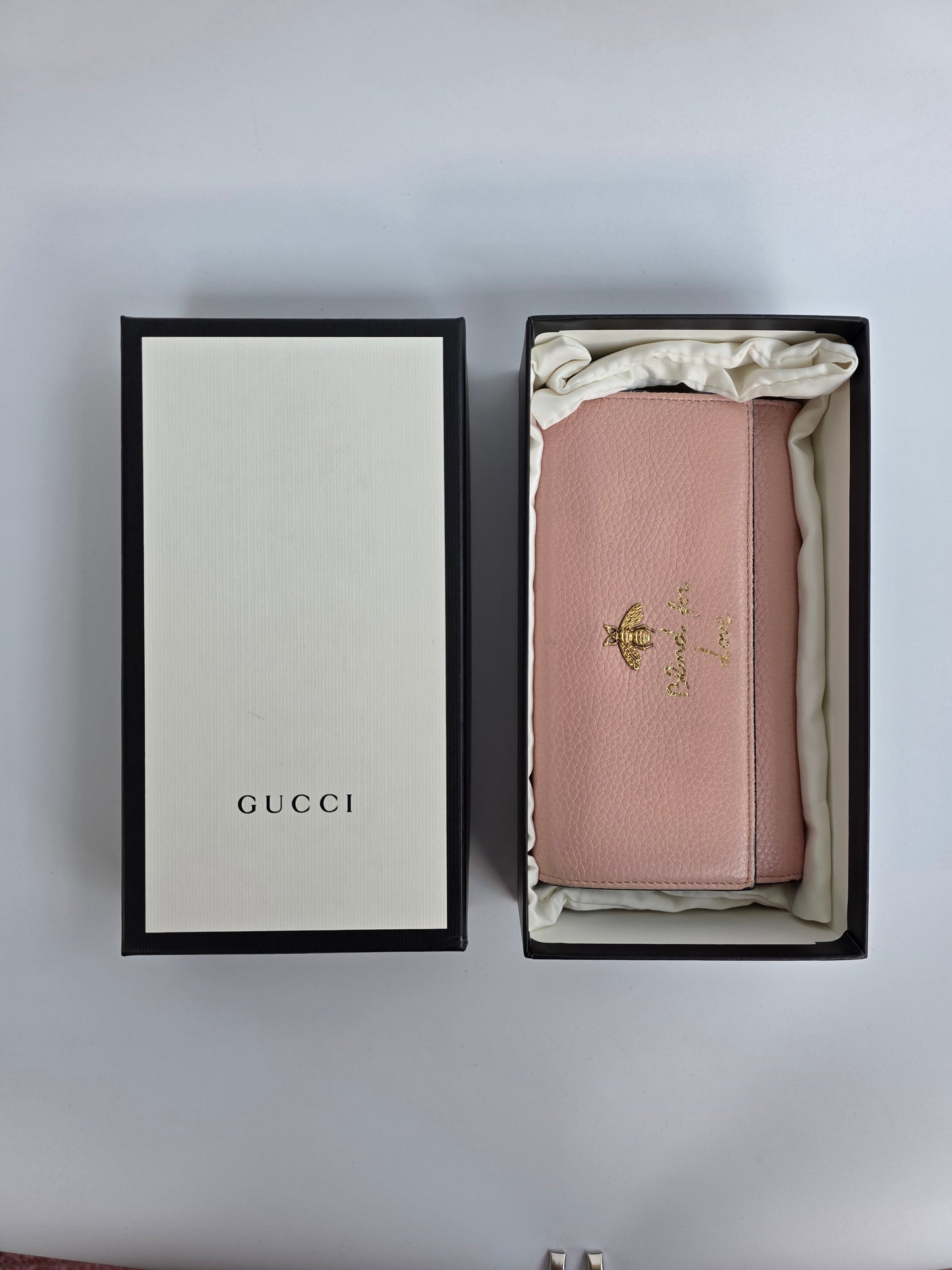 Portafoglio Gucci Blind For Love in pelle rosa cipria