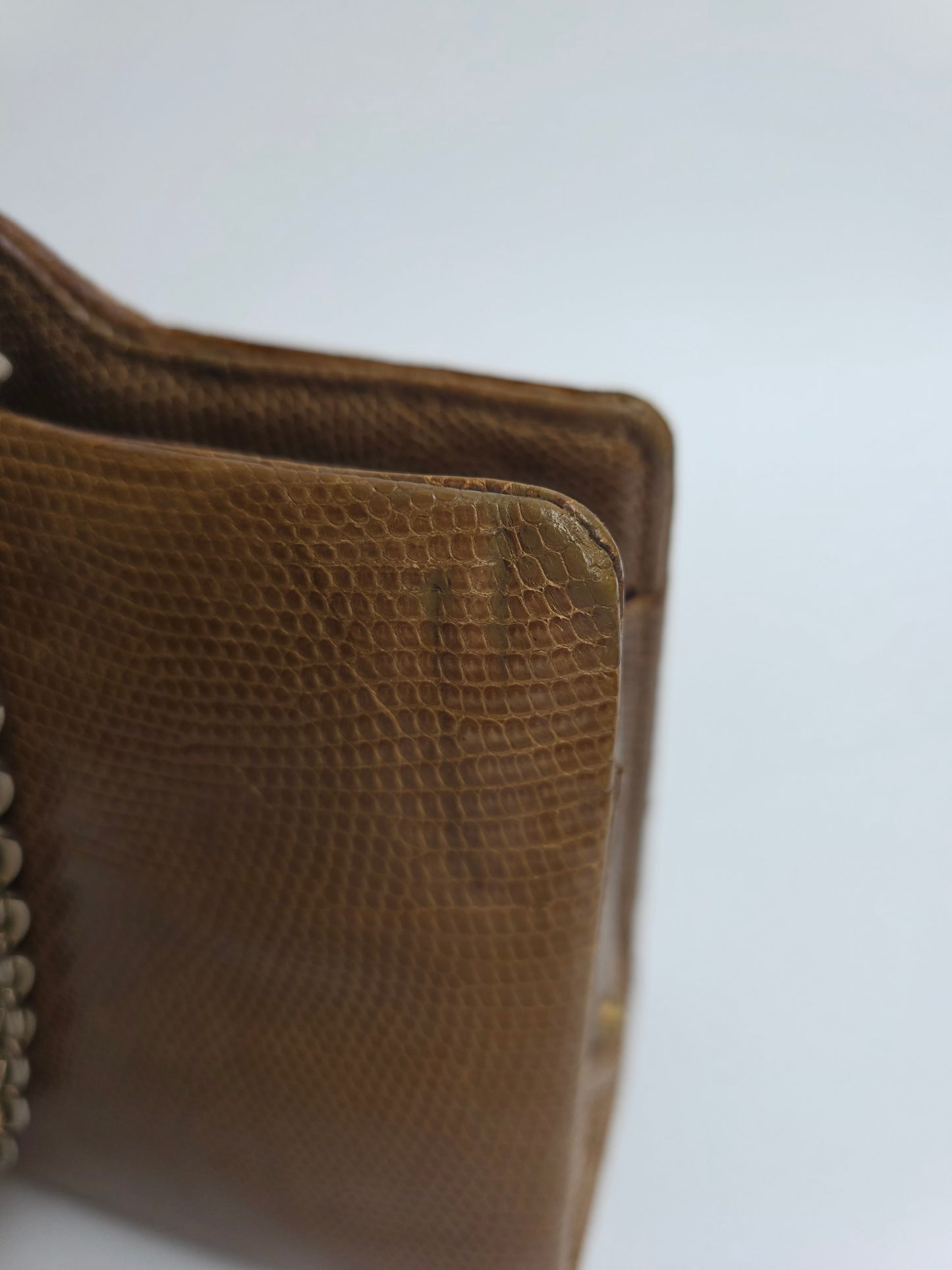 Borsa da sera Gucci vintage in pelle di lucertola con dettaglio Occhio di Tigre, anni '60