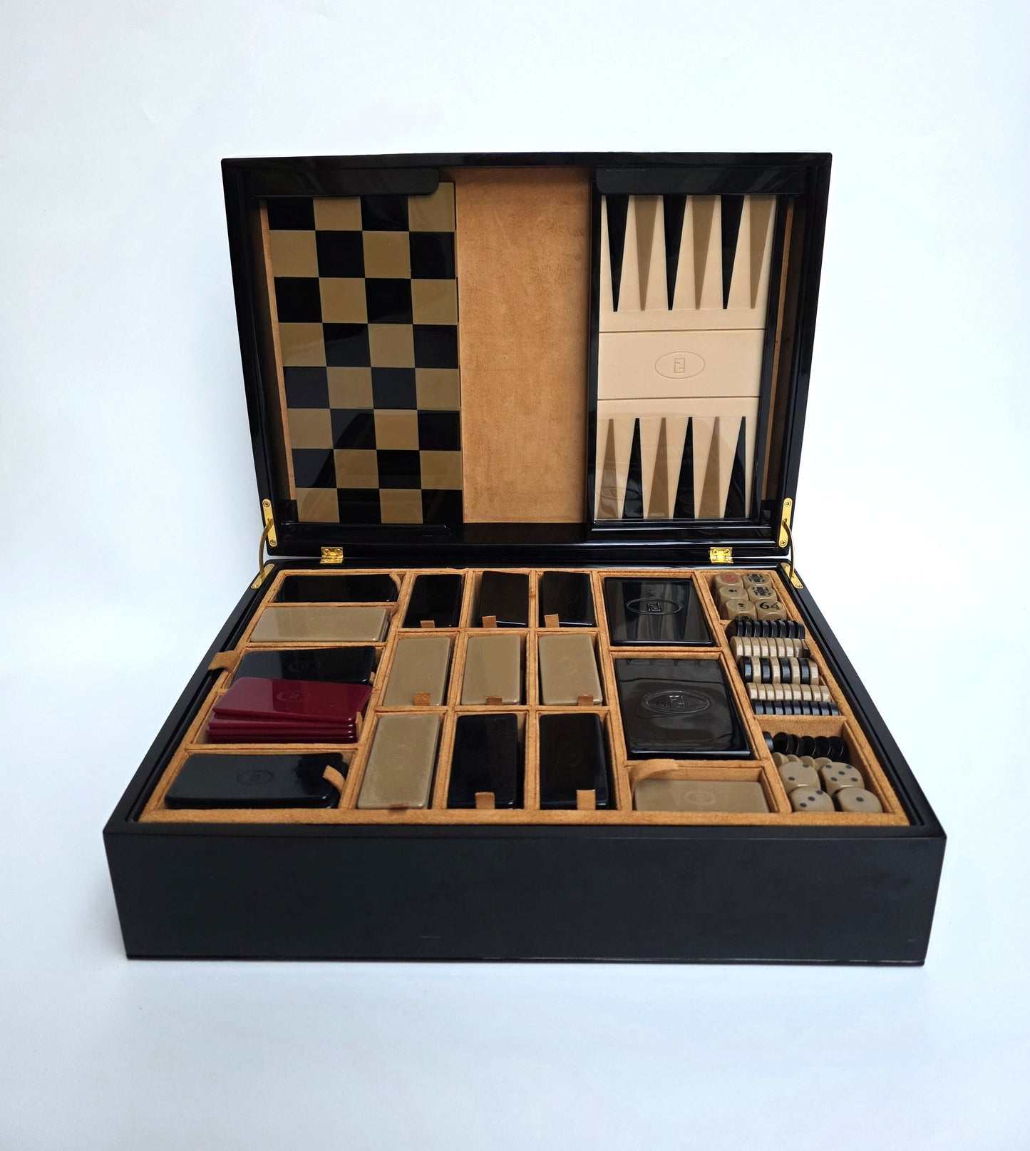 Scatola da Gioco Multi-Set Fendi Vintage in Perspex, scacchi e backgammon, anni '80