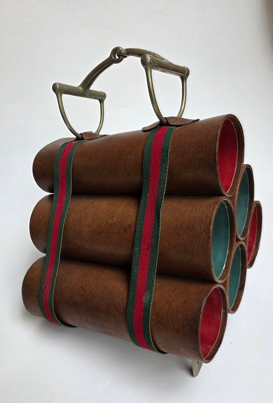 Raro porta bottiglie o riviste Gucci vintage, anni '60