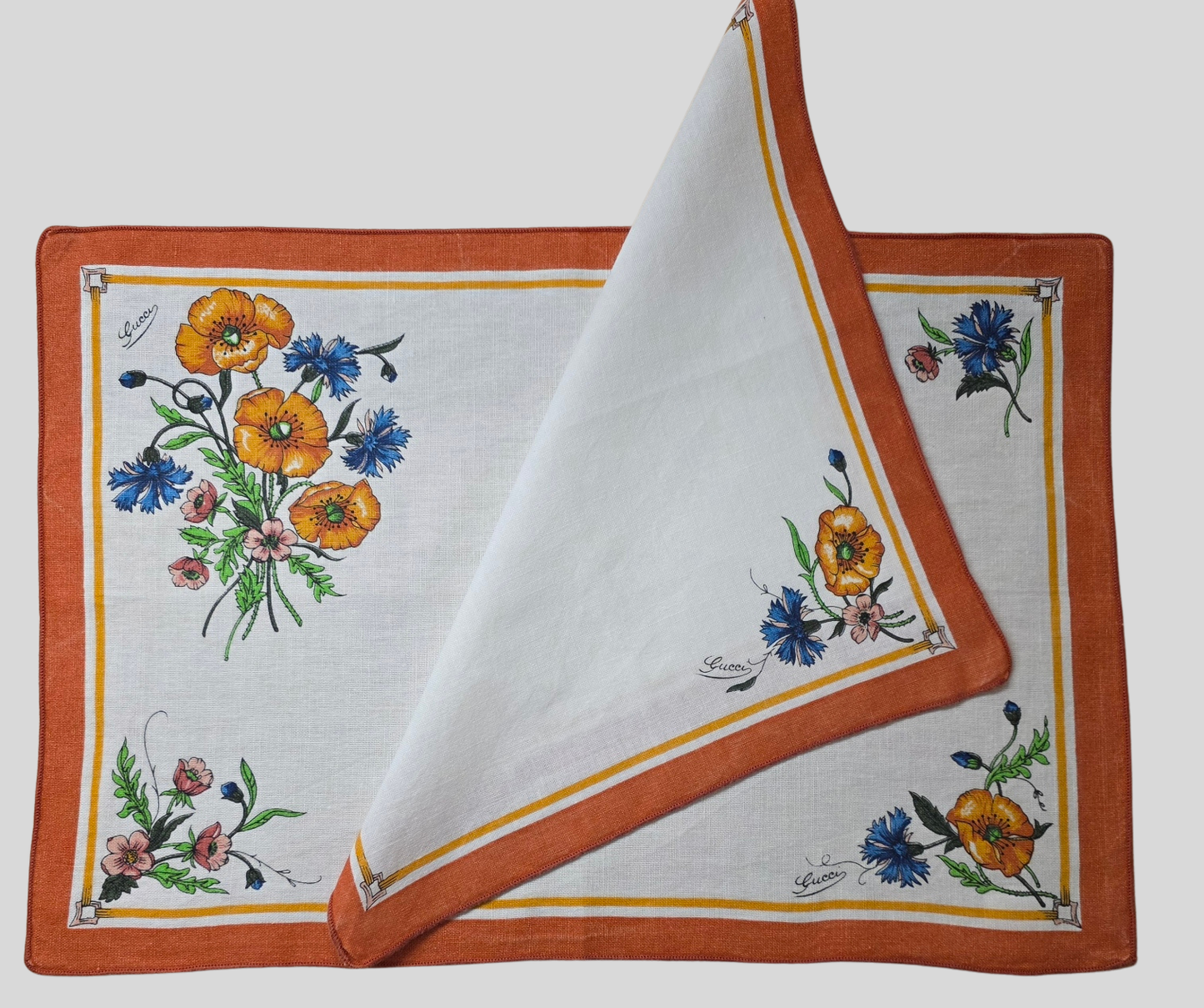 Set di Tovagliette Gucci vintage motivo Flora, anni '80