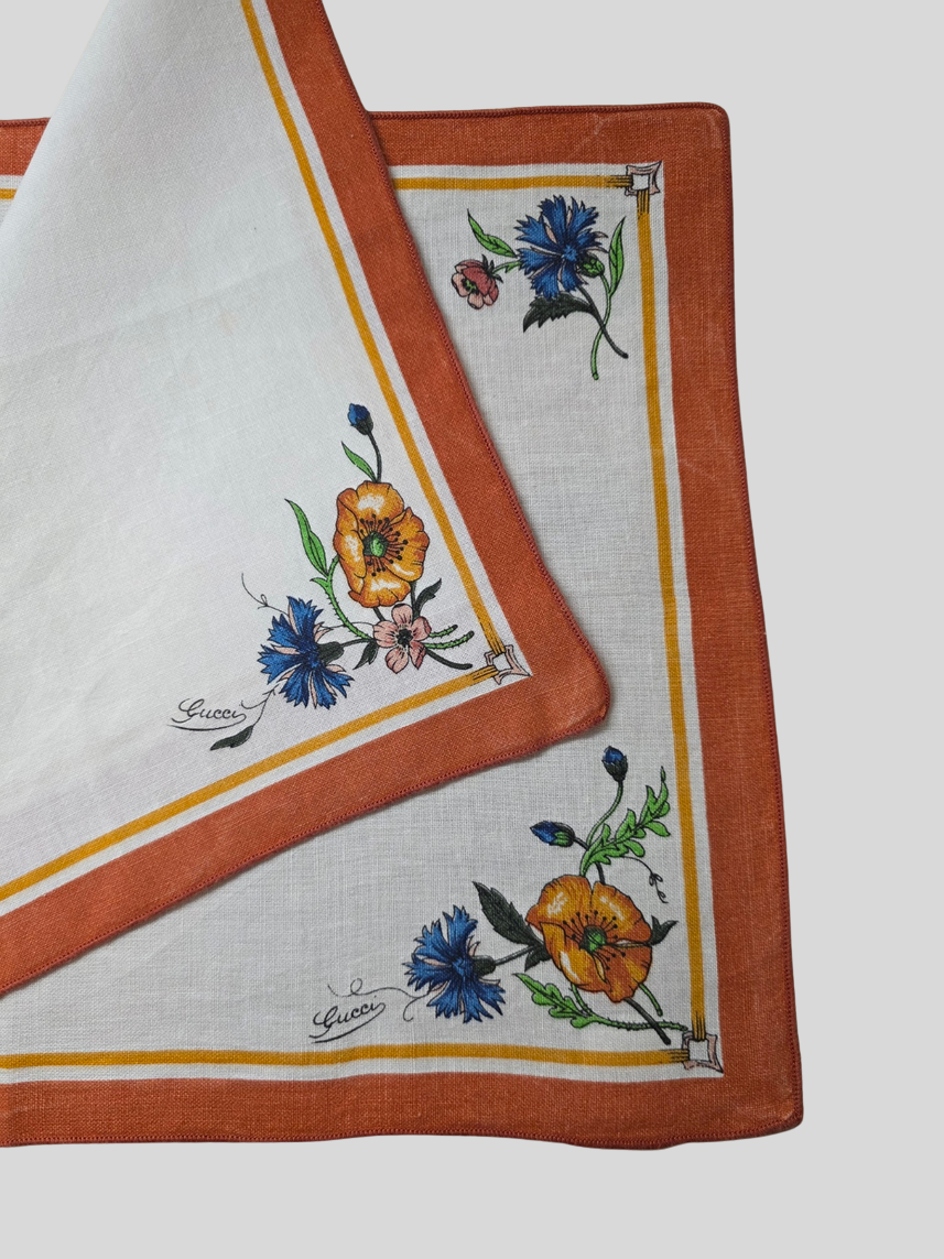 Set di Tovagliette Gucci vintage motivo Flora, anni '80